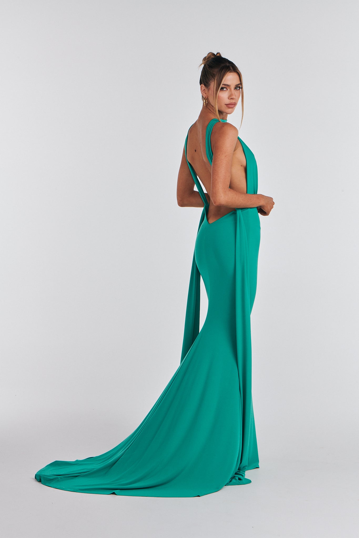 M LANI The Label LUCIA Jade Keyhole Neckline Backless Bridesmaid Formal Gown