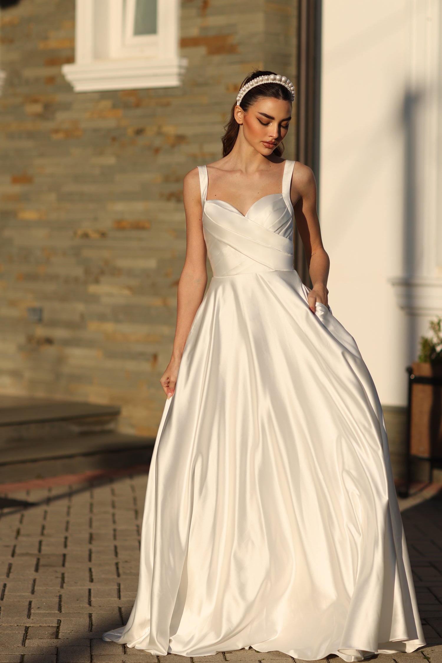 Tina Holly Couture BB210W Off White Satin Ball Gown Bridal Formal Dress