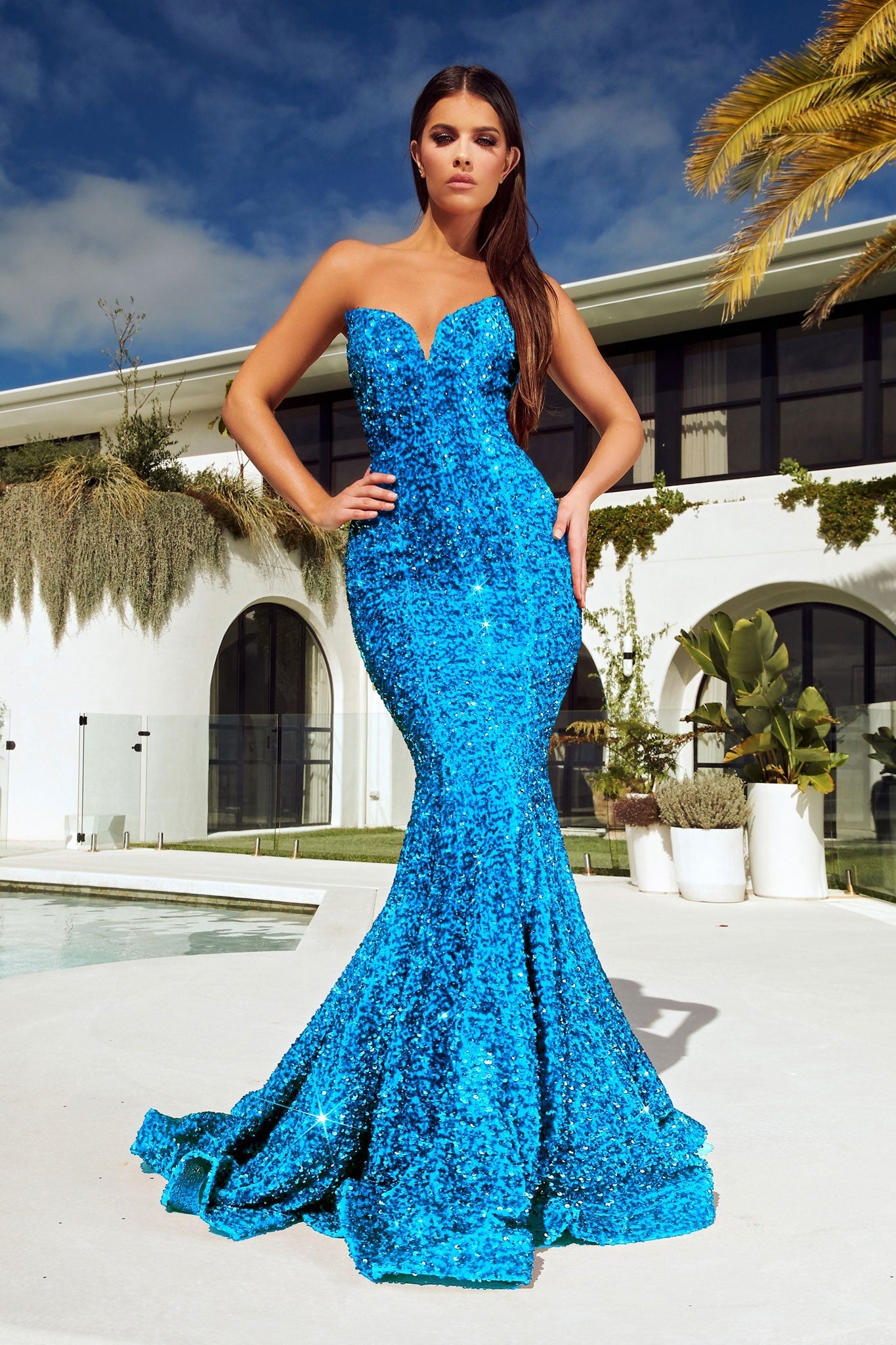 Turquoise and Royal Blue Dress