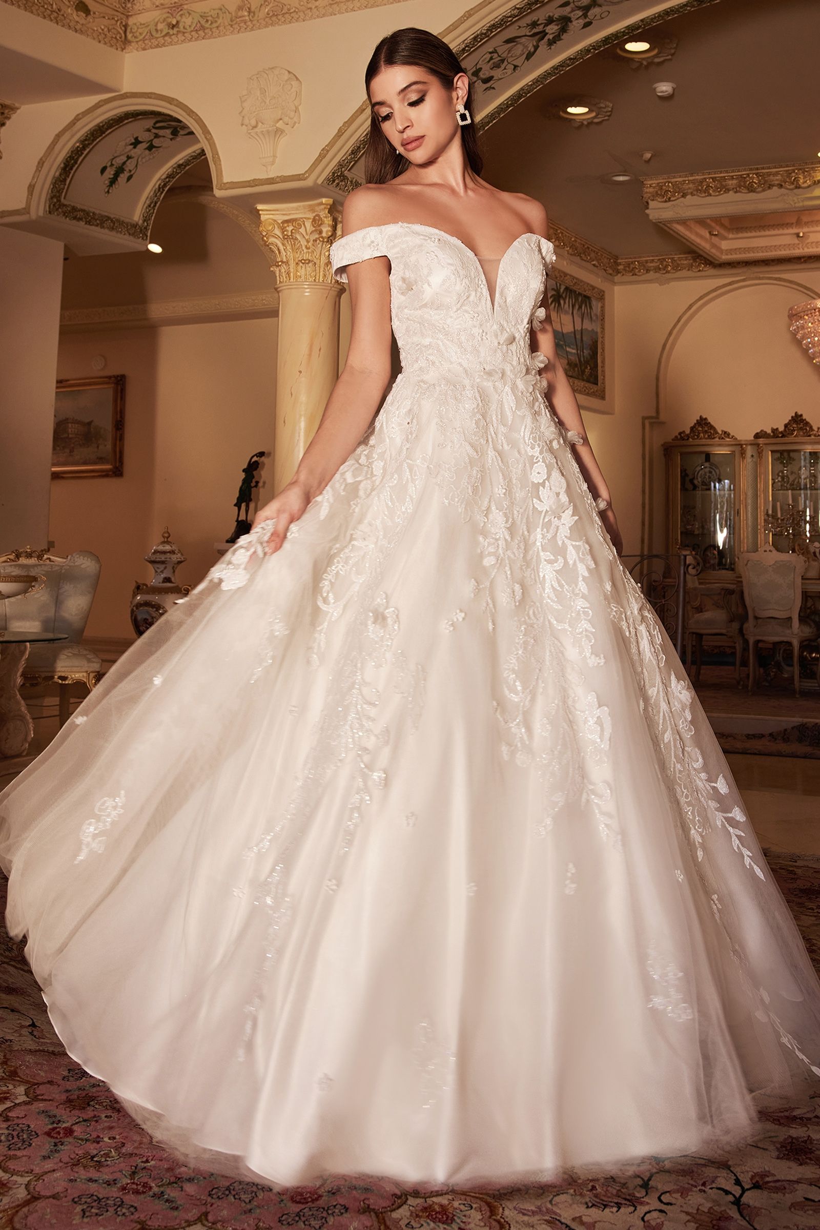 White glitter hot sale ball gown