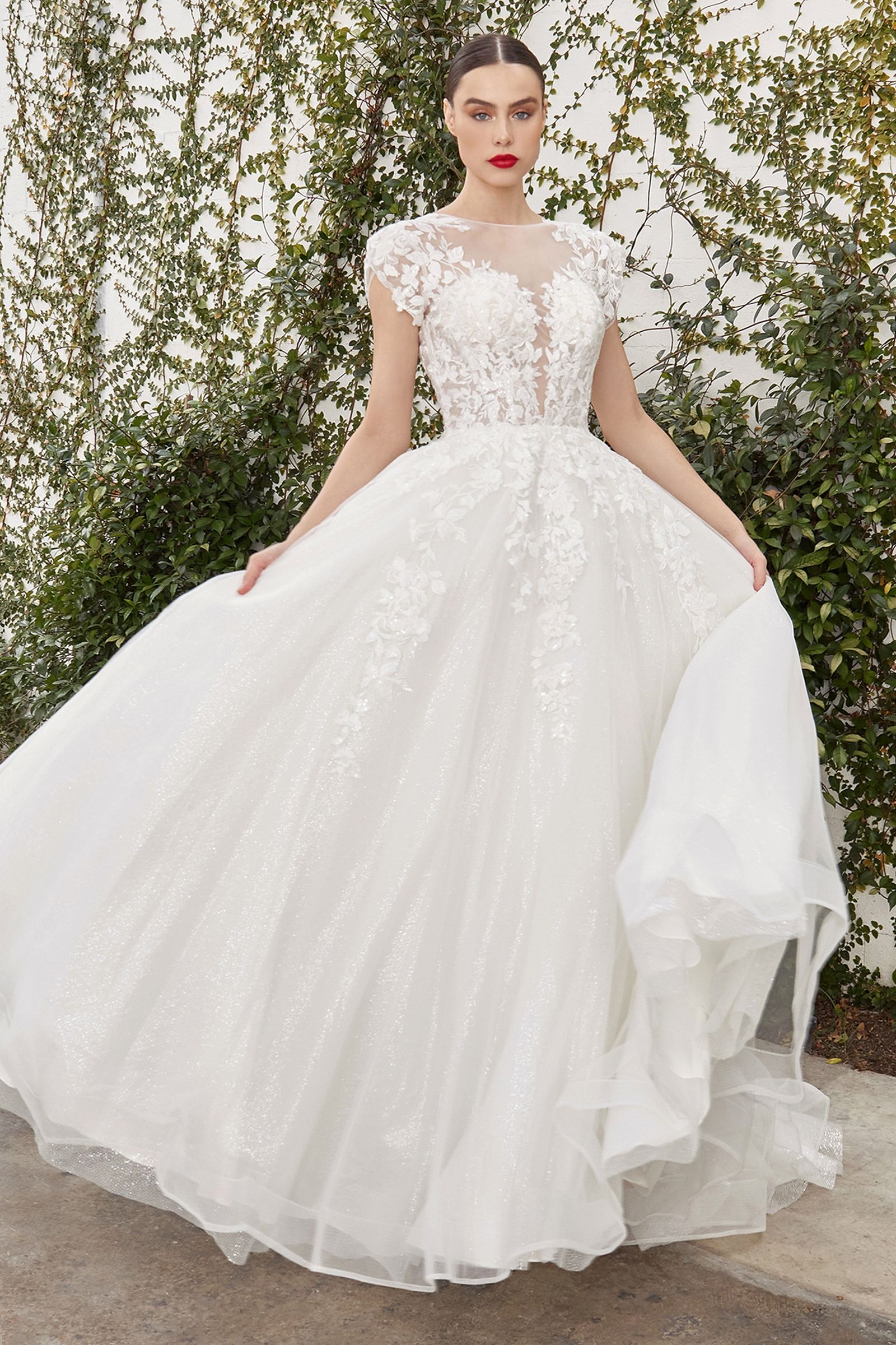 Cap sleeve ball gown wedding clearance dress