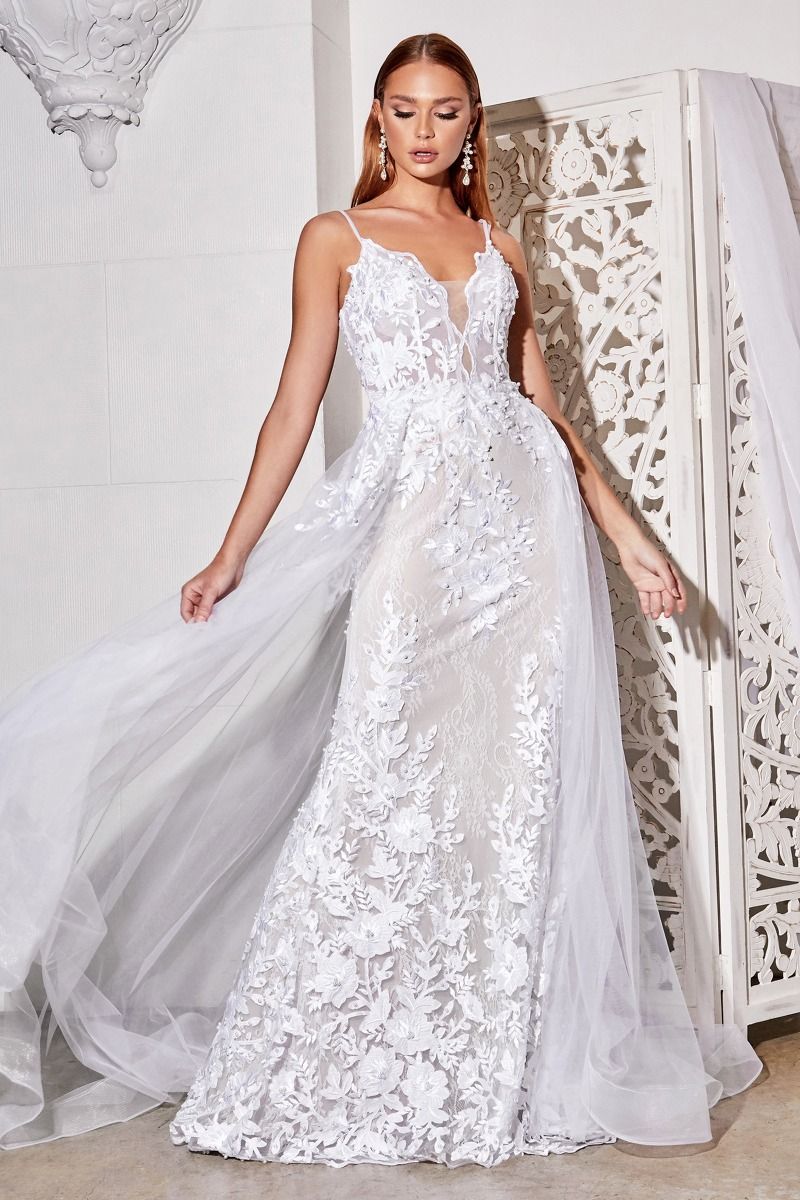 Mermaid overskirt 2025 wedding dress