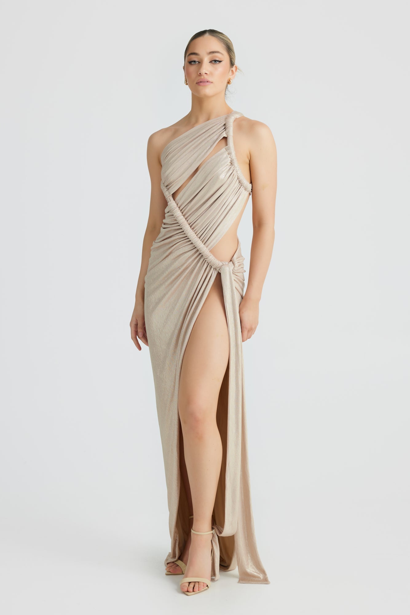 Champagne shop metallic dress