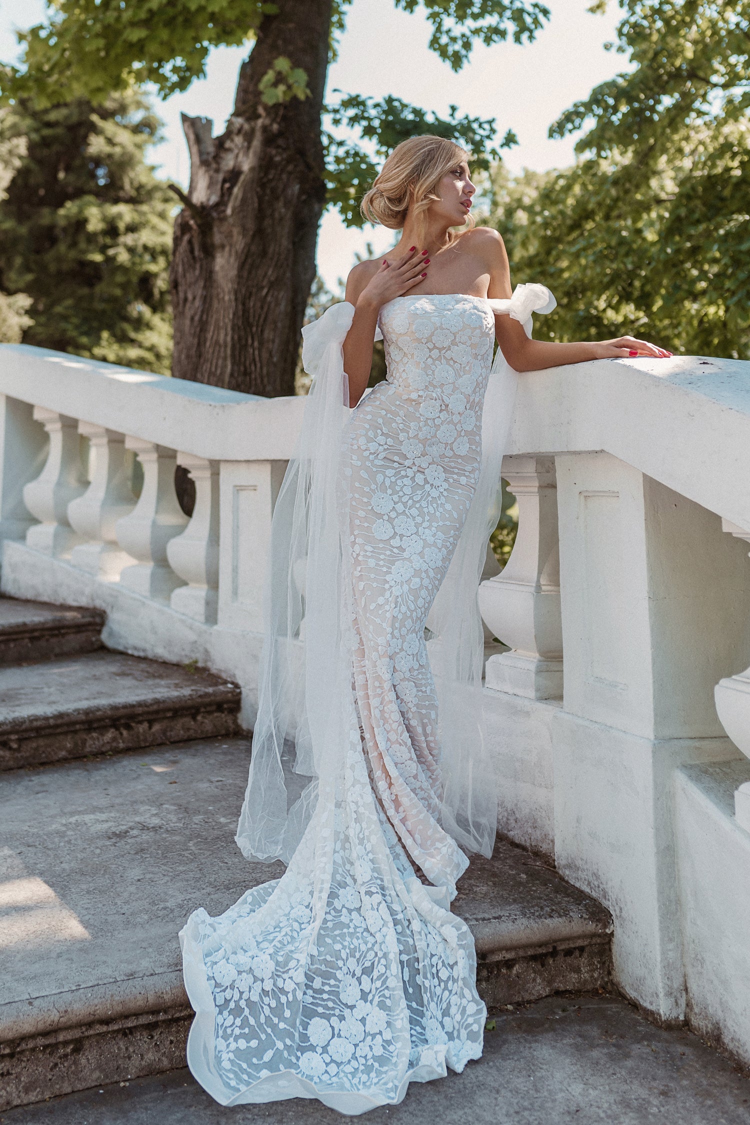 The Arie bustier corset white bridal dress – Mia Bella Couture