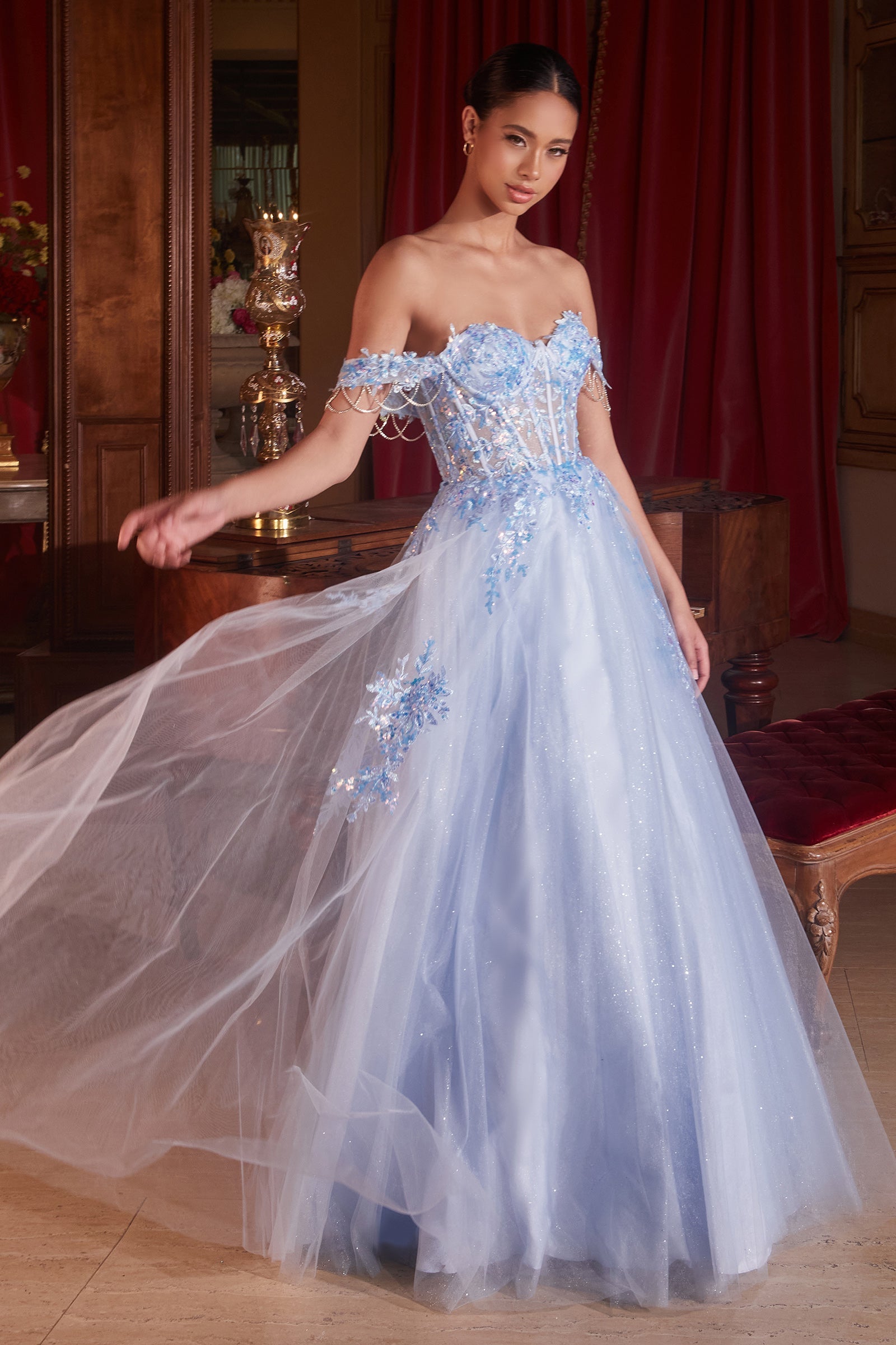 Blue corset wedding dress hotsell