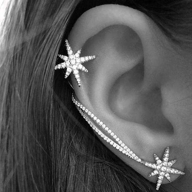 Long ear cuff deals earrings