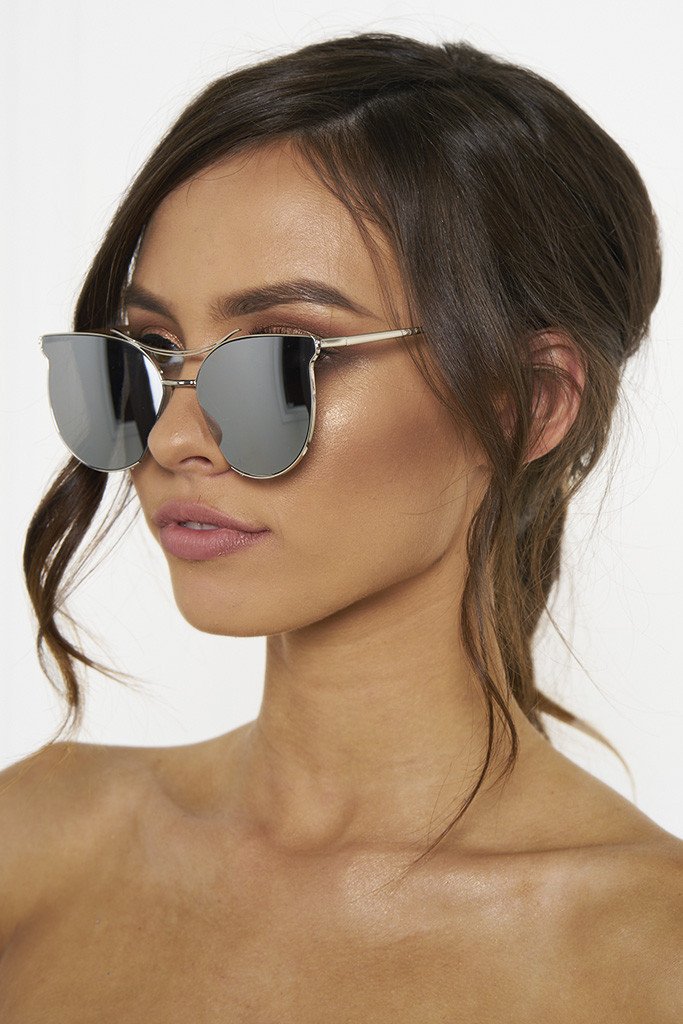 Honey Couture GEORGIE Silver Sunglasses