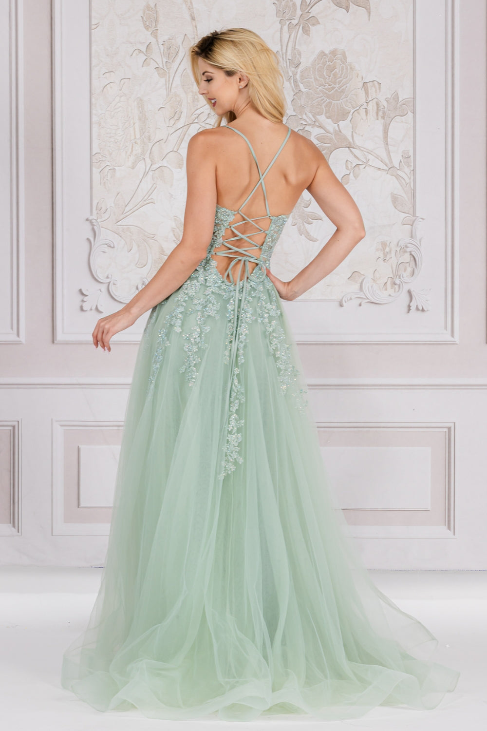 LAUREN Applique Tulle Gown Prom & Formal Dress