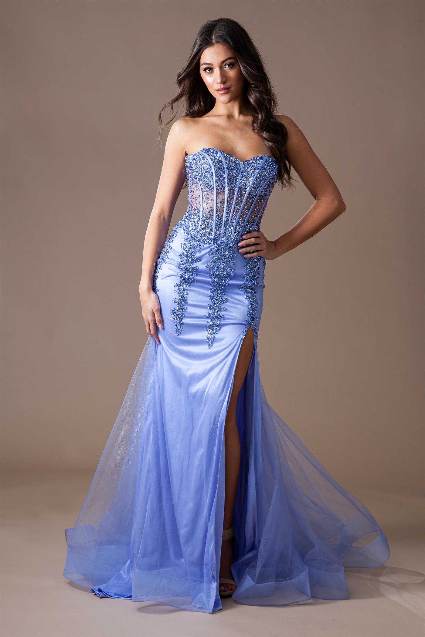 DIXIE Strapless Sequin Bustier Trumpet Mermaid Prom & Formal Dress