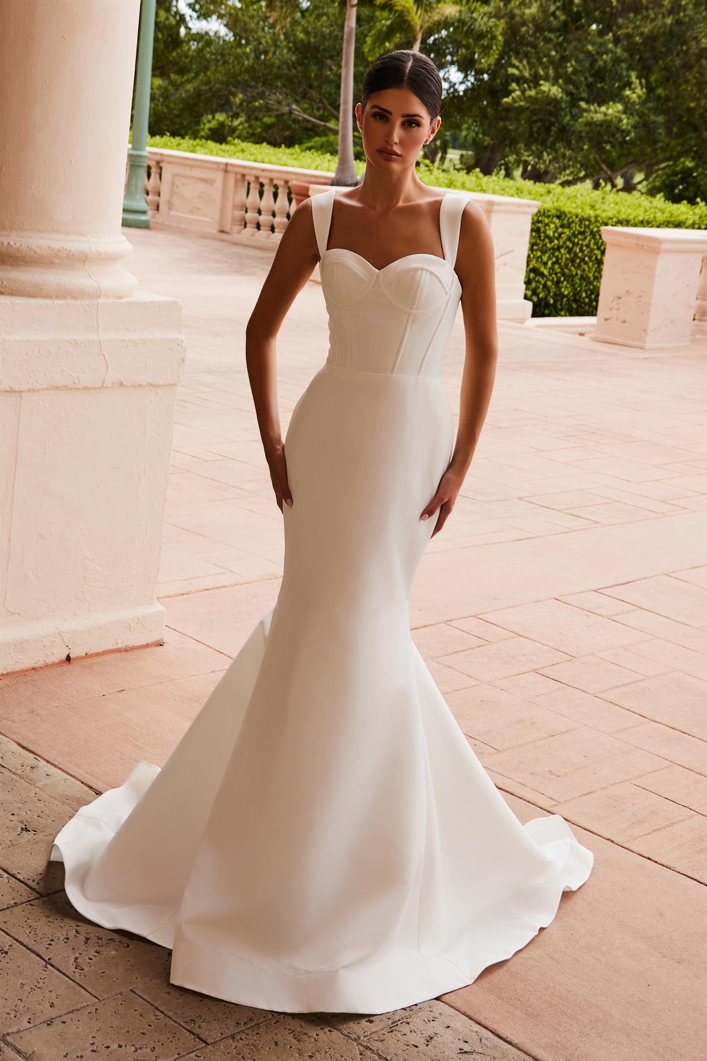 Noxanna Bridal ZANE Simple Elegant Satin Bridal & Wedding Dress