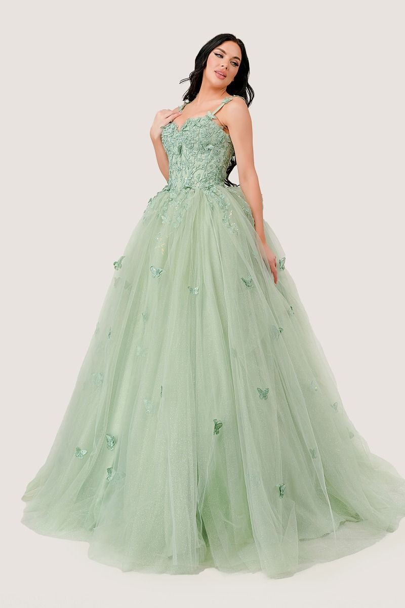 VIVIETTE Butterfly Bow Applique QUINCEAÑERA Ball Gown Dress