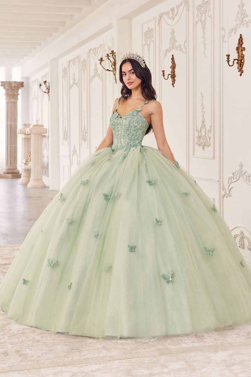 VIVIETTE Butterfly Bow Applique QUINCEAÑERA Ball Gown Dress