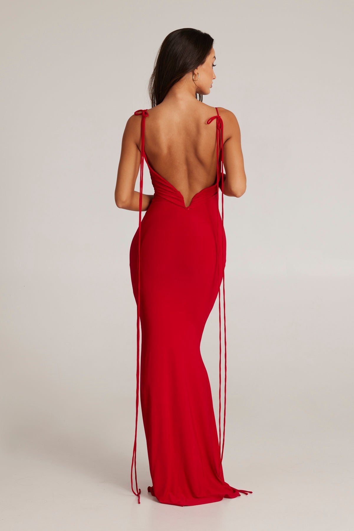 M LANI The Label ANTONIA Red Low Back Midi Dress