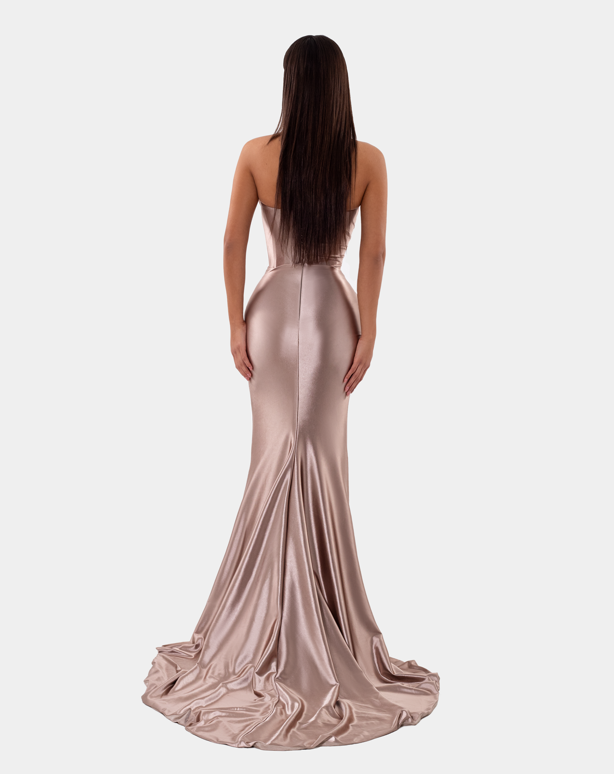 ALBINA DYLA AD5125 Silky Strapless Couture Prom & Formal Dress