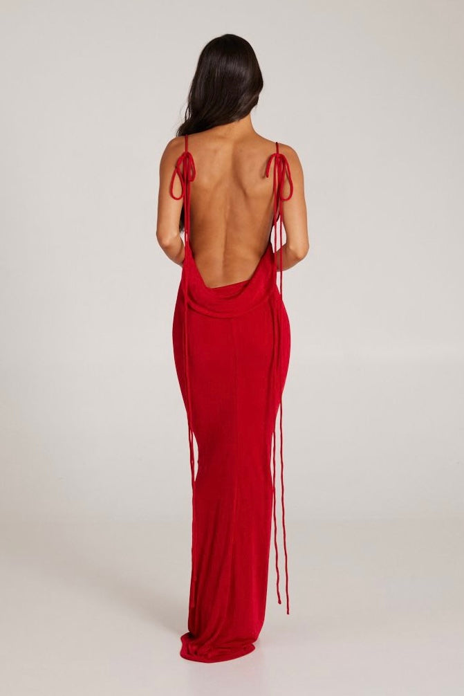 MELANI The Label CRISTINA Drape Low Back Dress