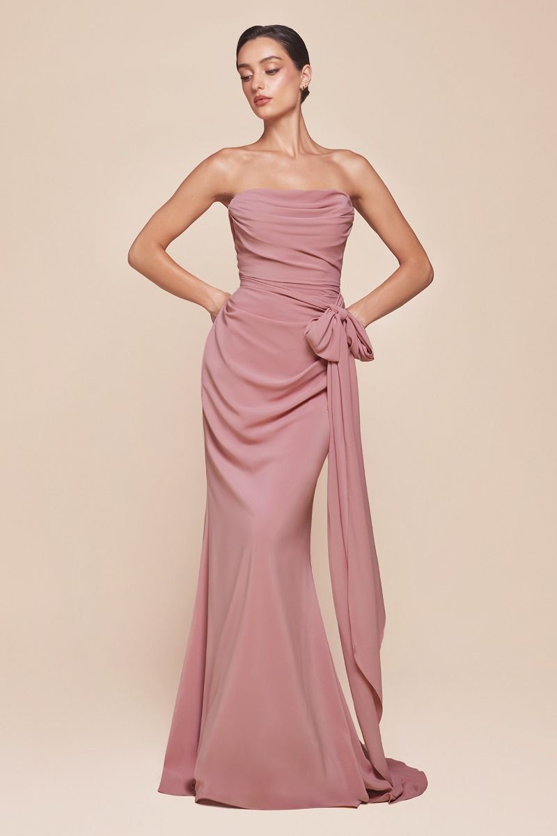 IRINA Neck Sash Tie Chiffon Bridesmaid Formal Dress