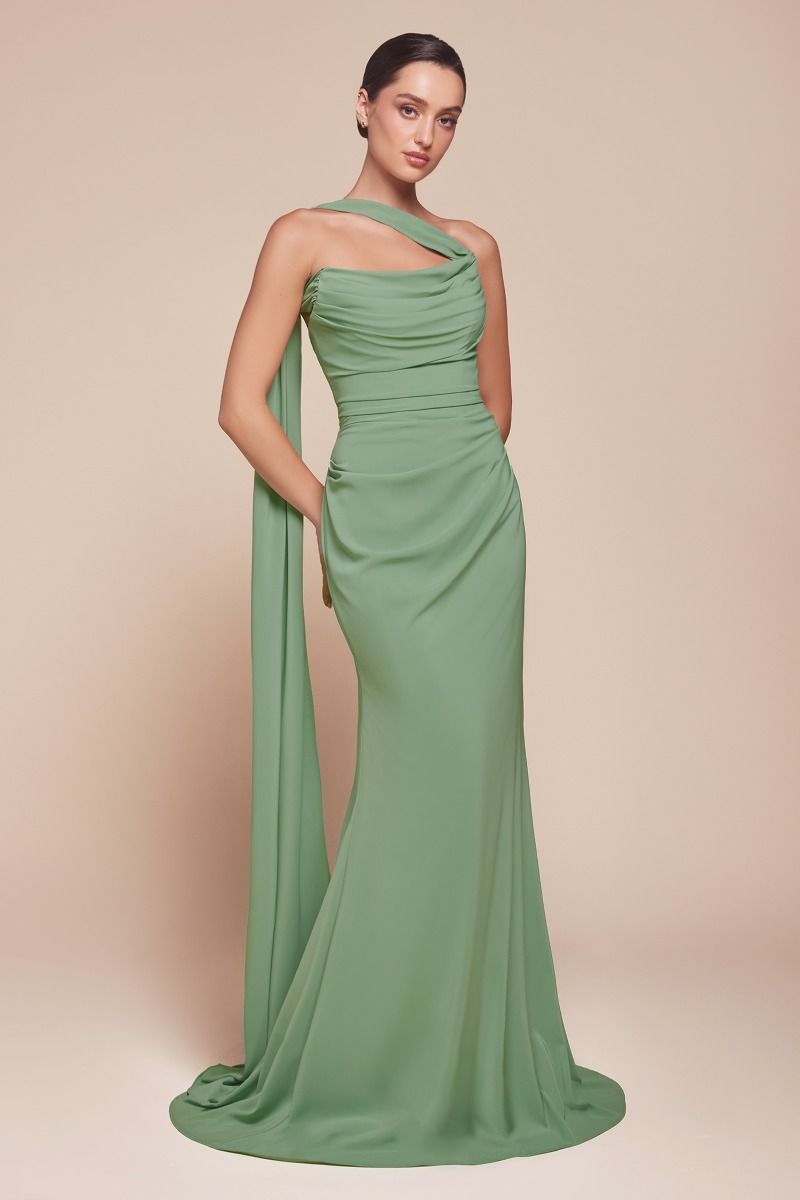 IRINA Neck Sash Tie Chiffon Bridesmaid Formal Dress