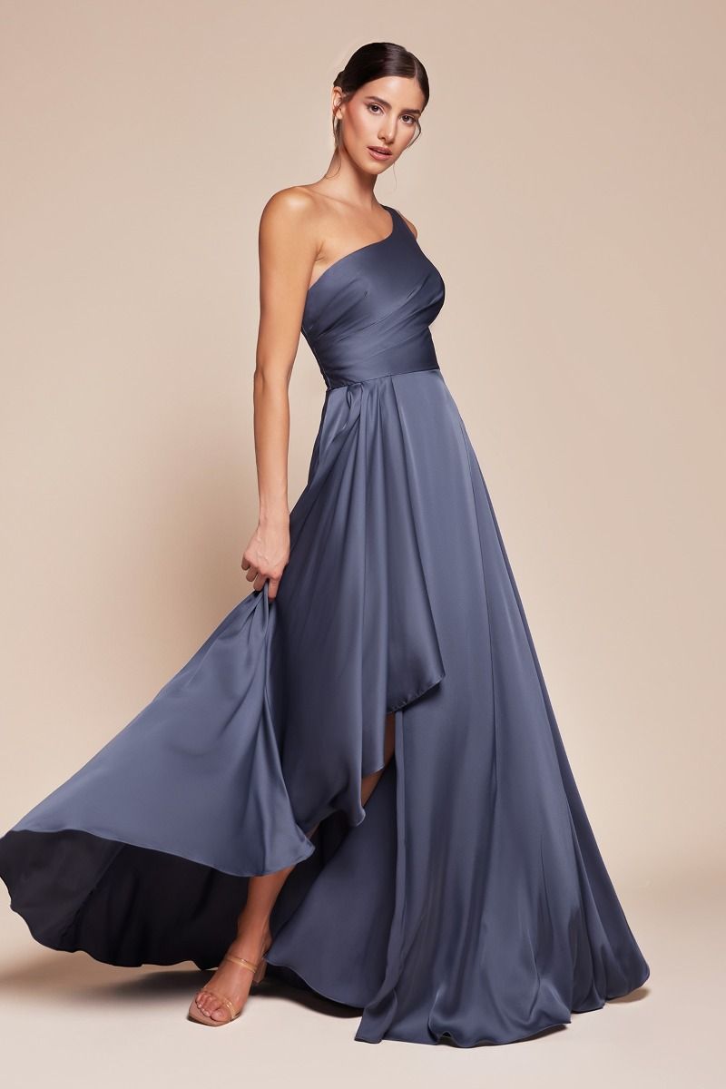 JASMINA One Shoulder Satin A Line Bridesmaid Dress