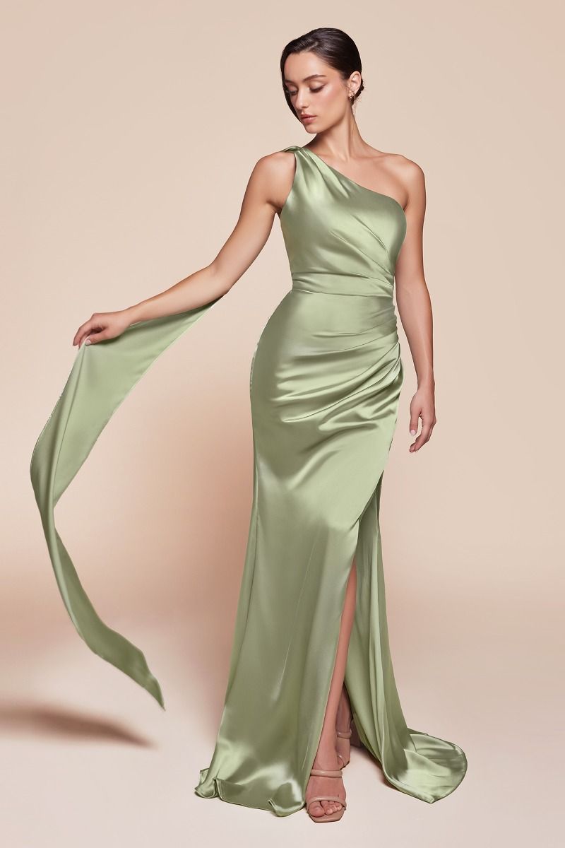 BETHANY One Shoulder Luxe Satin Fitted Bridesmaid & Formal Gown