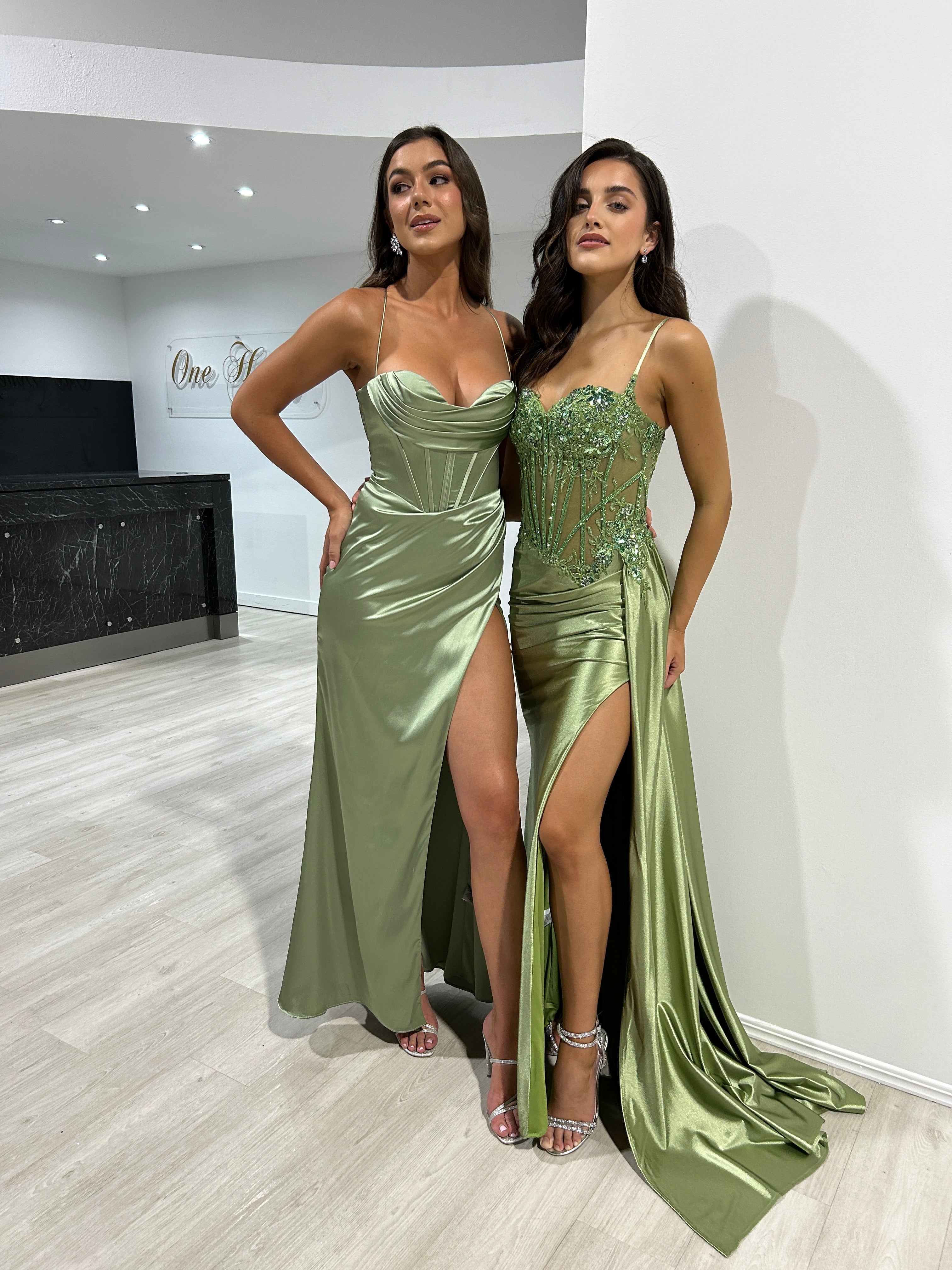 STERLING Embellished Corset Satin Mermaid Formal Dress