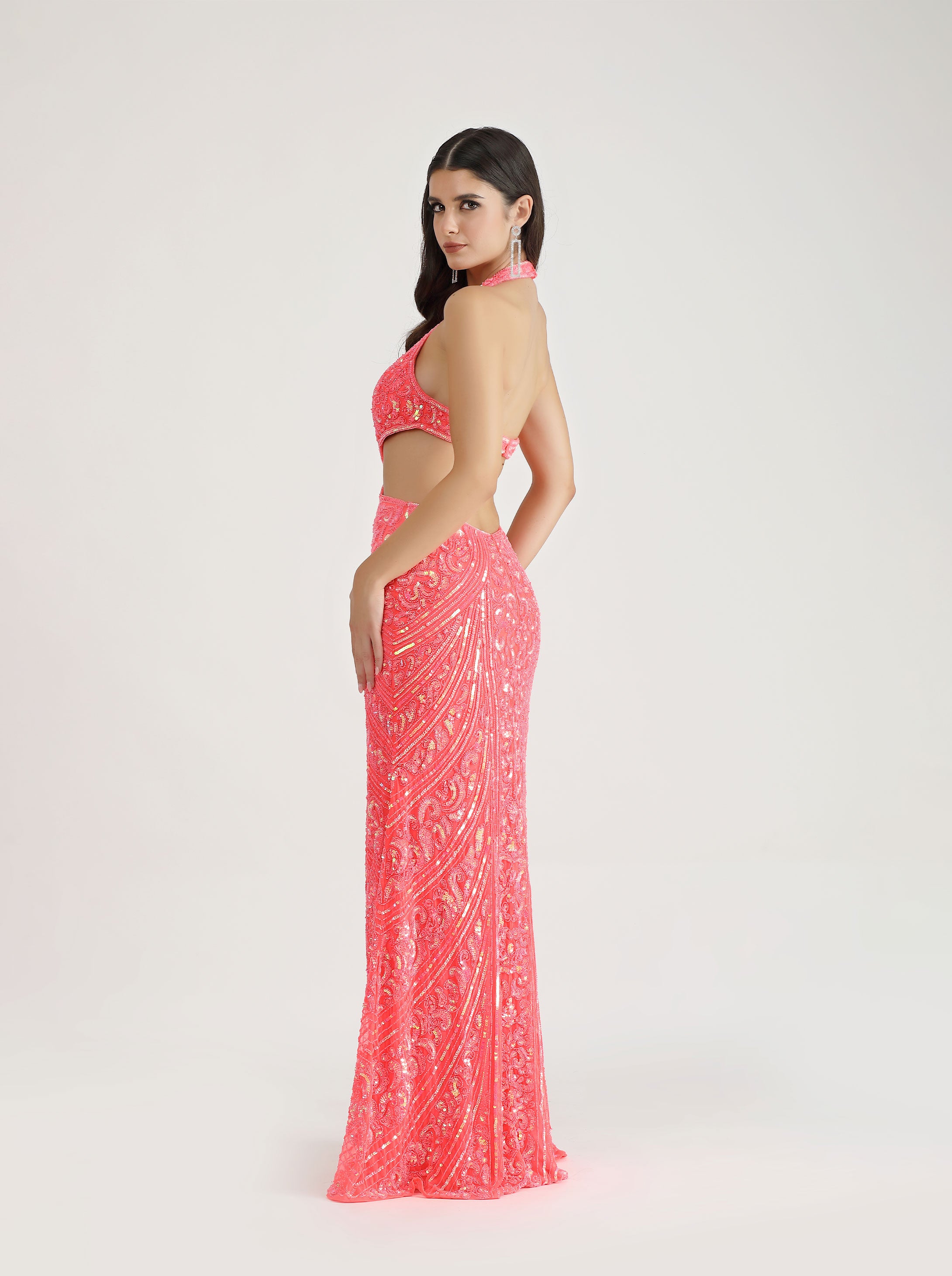 Belle Couture 9130 Beaded Couture Halter Neck Prom & Formal Dress