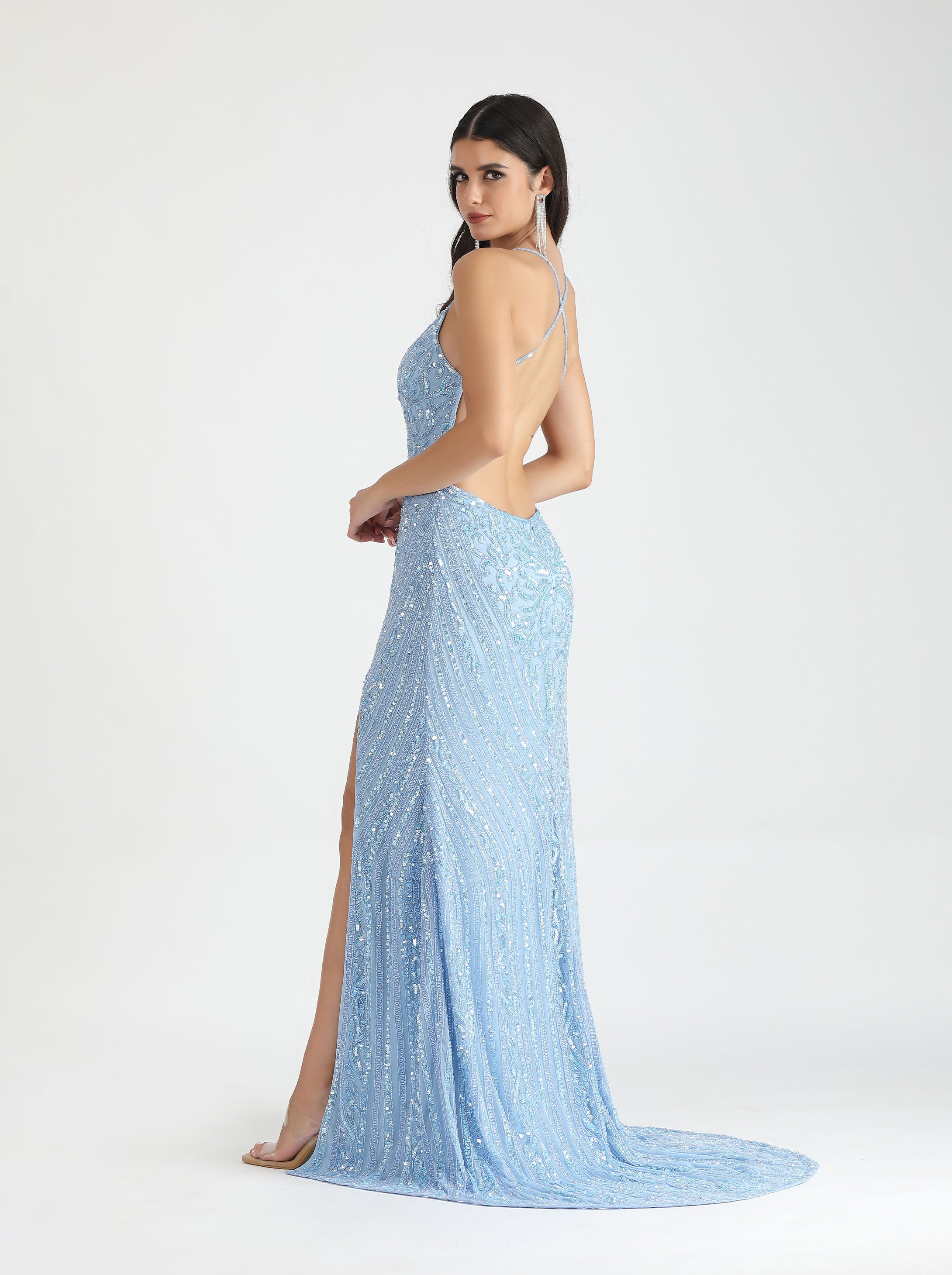 Belle Couture 9133 Beaded Low Back Mermaid Prom & Formal Dress