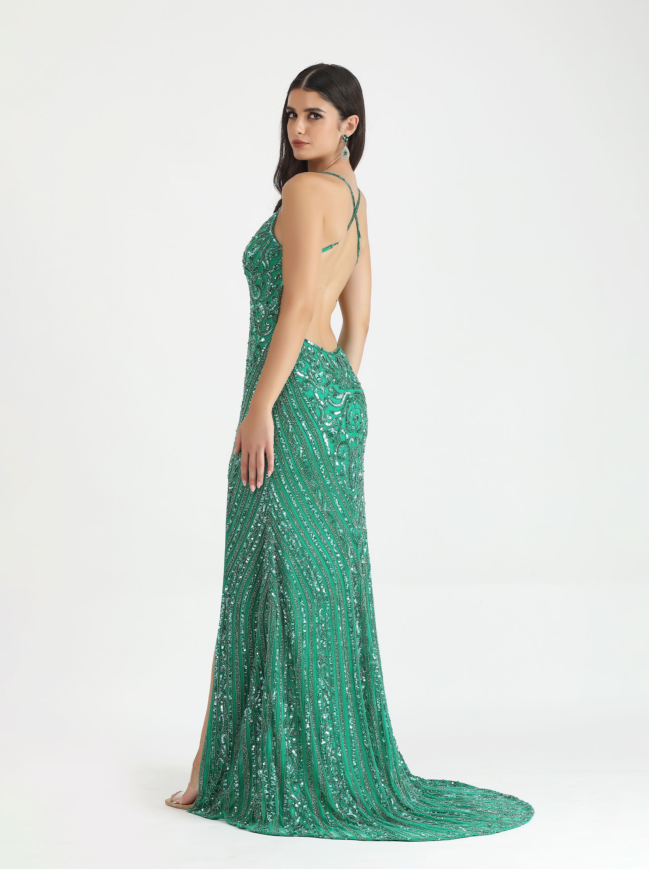 Belle Couture 9133 Beaded Low Back Mermaid Prom & Formal Dress