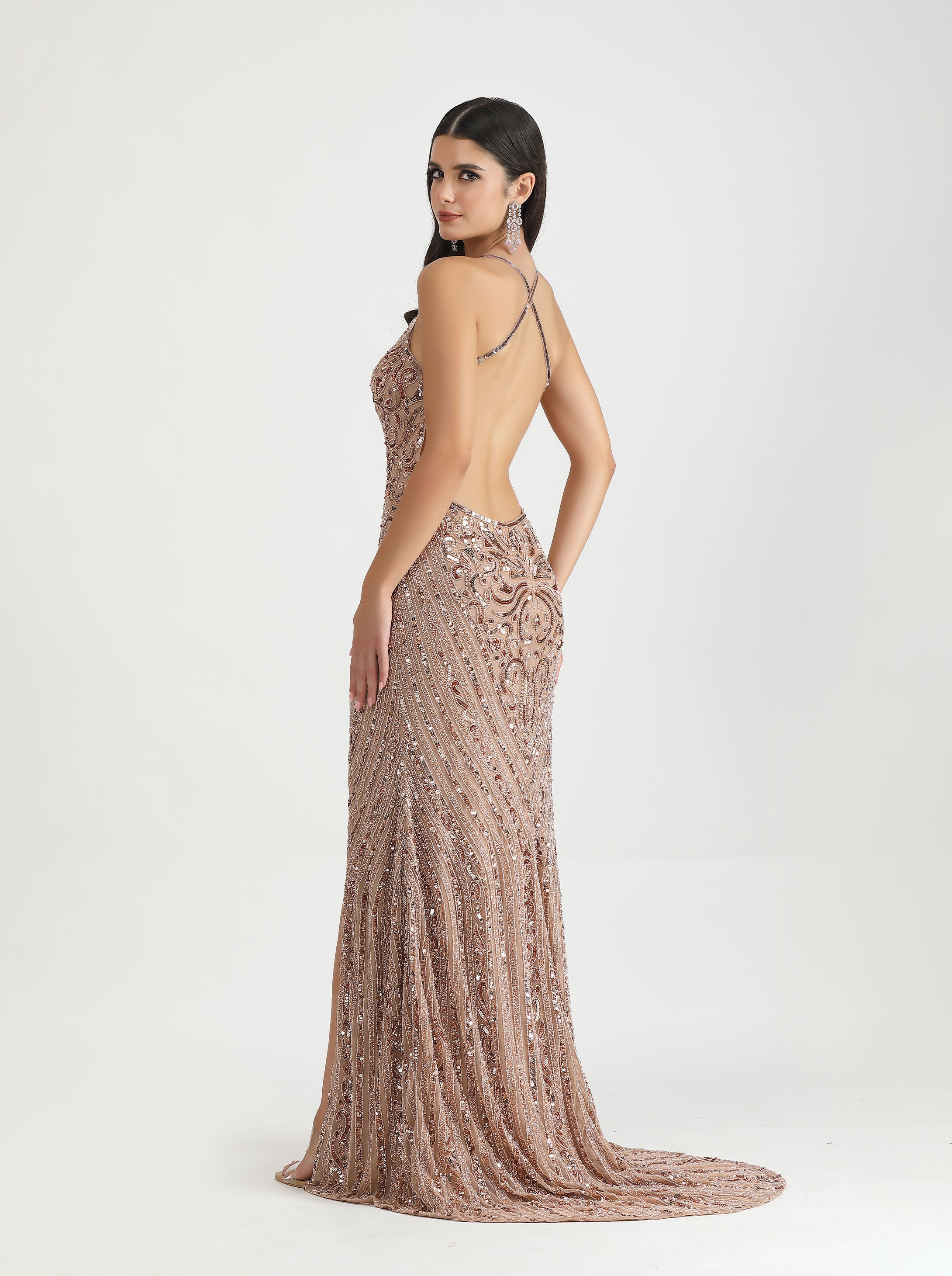 Belle Couture 9133 Beaded Low Back Mermaid Prom & Formal Dress