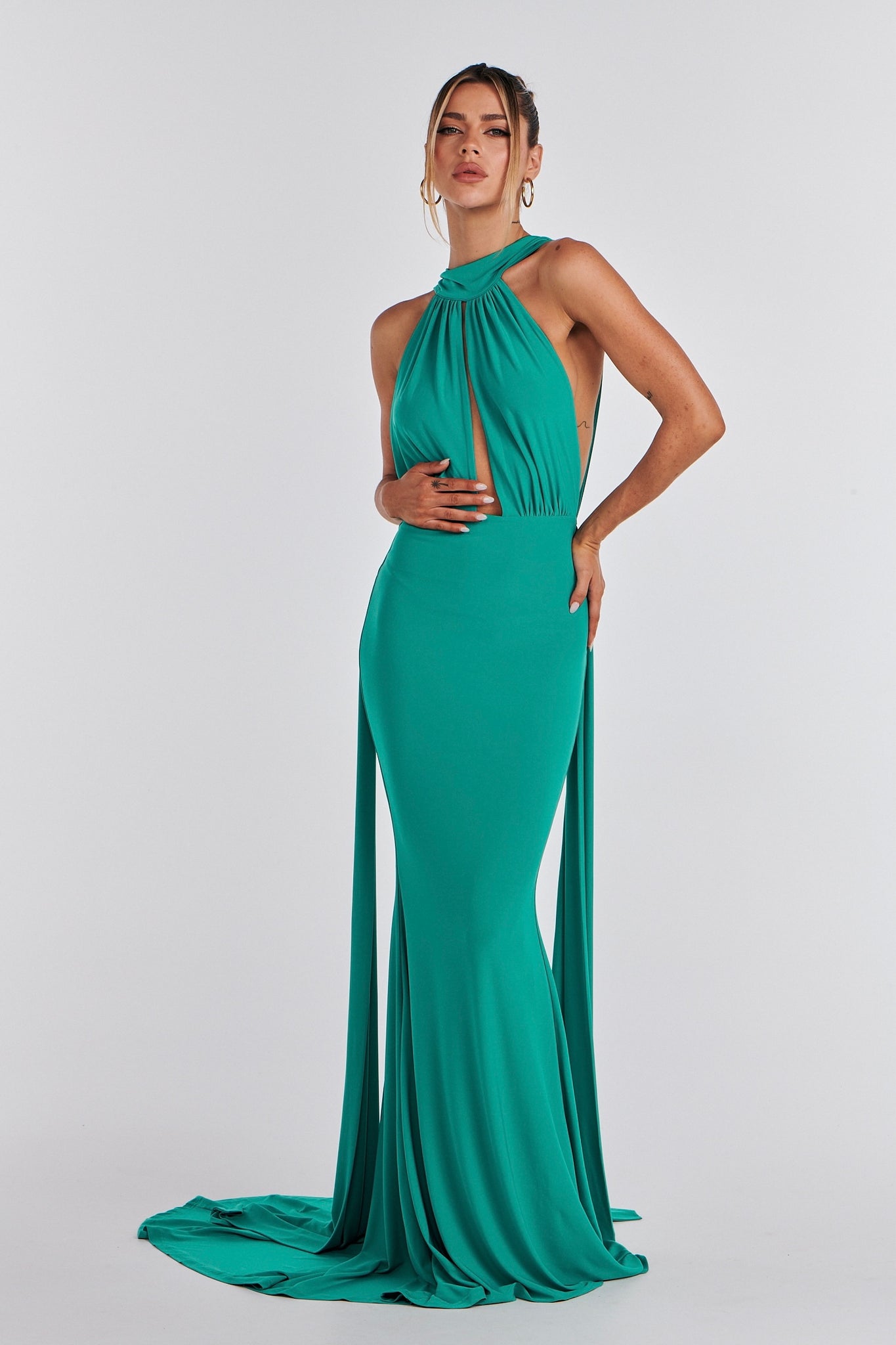 M LANI The Label LUCIA Jade Keyhole Neckline Backless Bridesmaid Forma