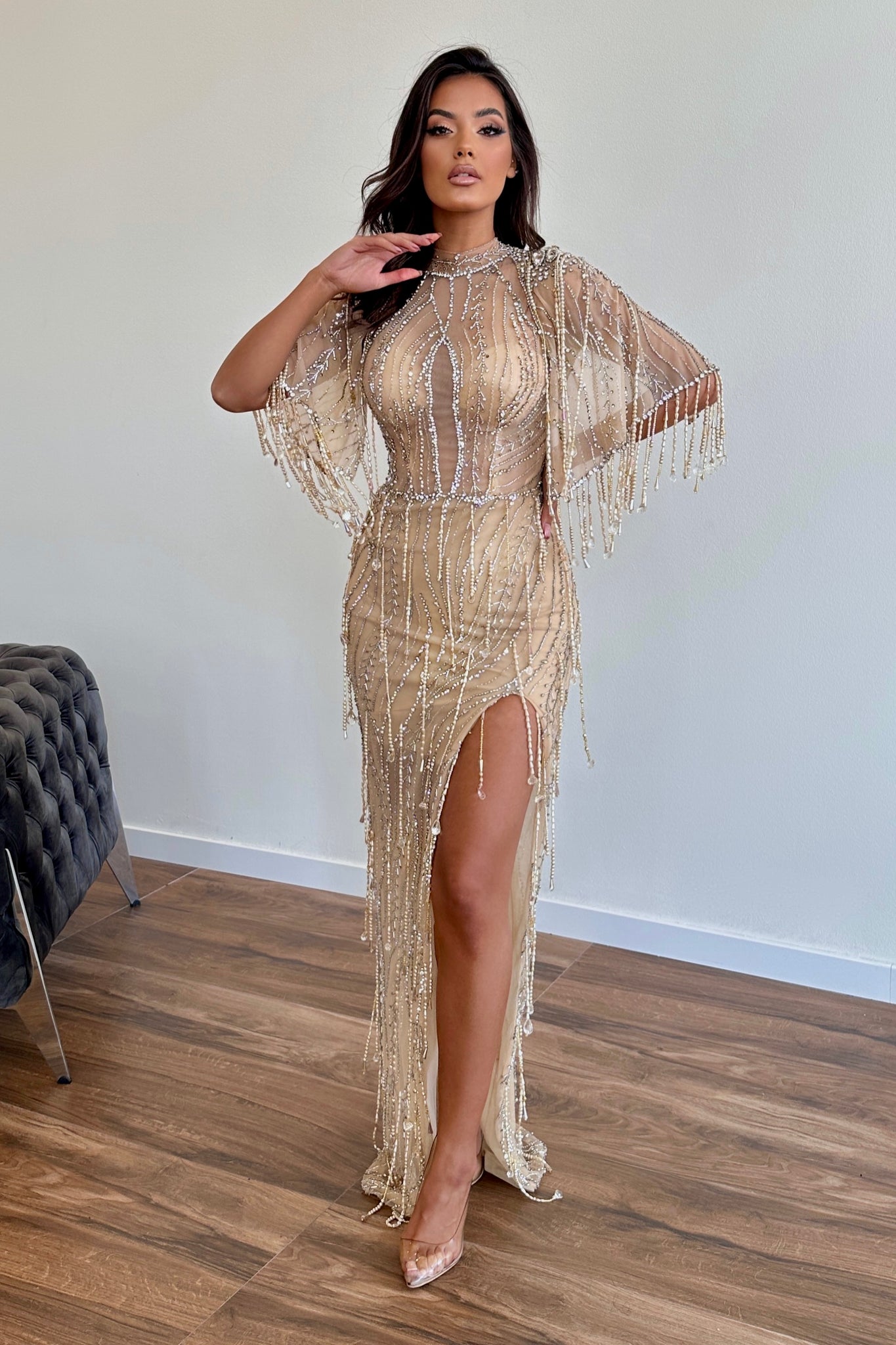 Nude 2024 sequin gown