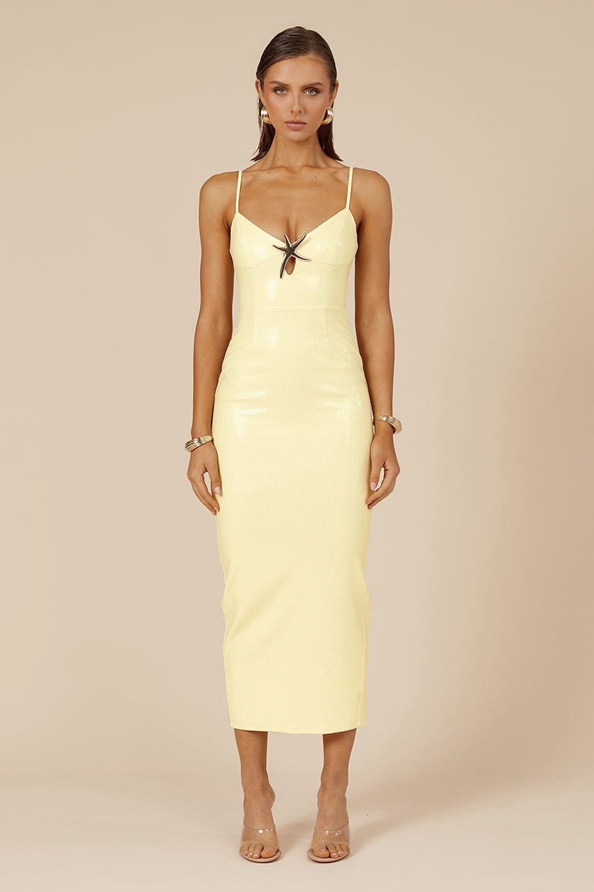 Runaway The Label BENITO Sequin Midi Semi Formal Dress