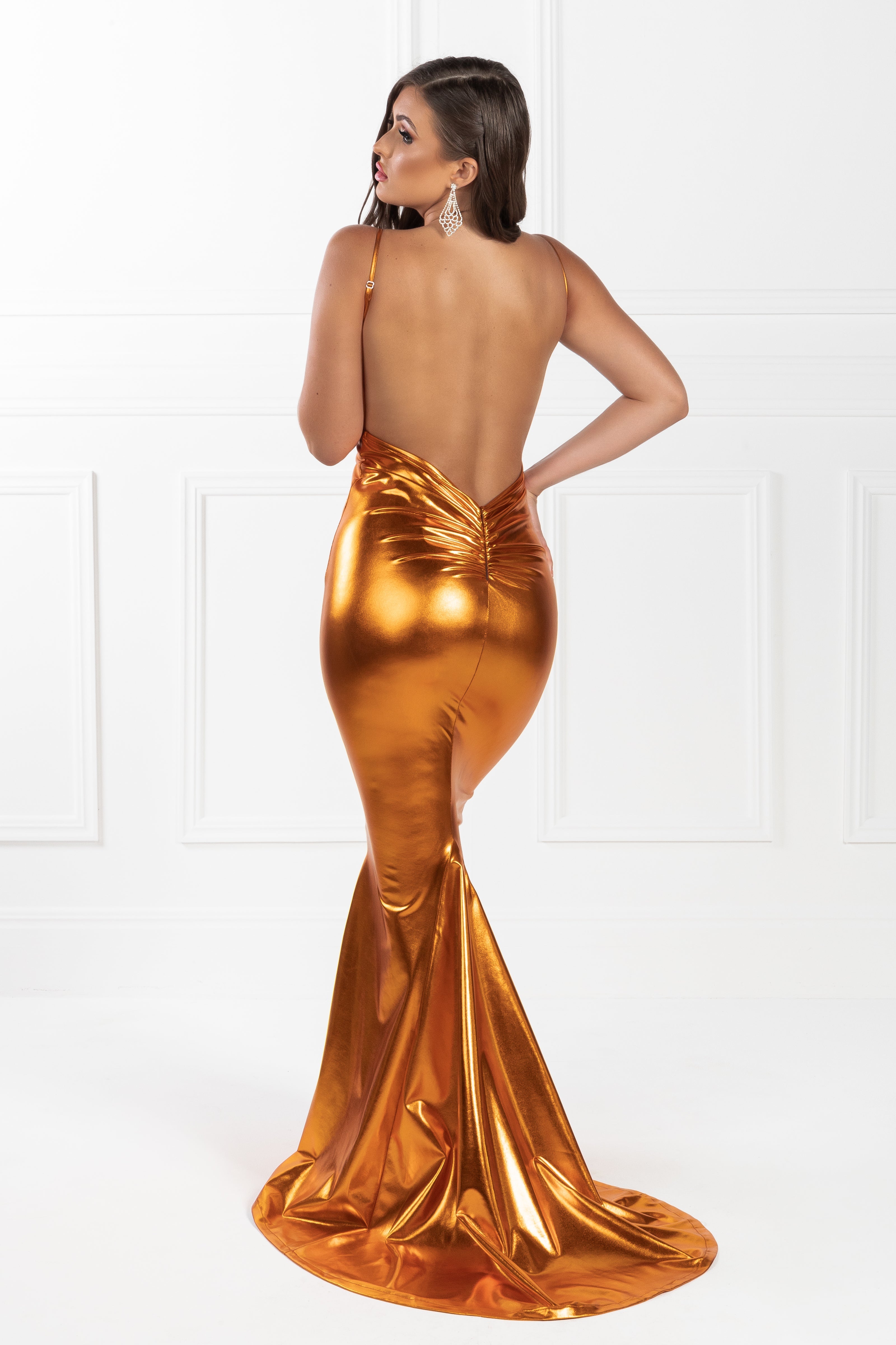 Honey Couture MILEE Low Back Mermaid Evening Gown Dress