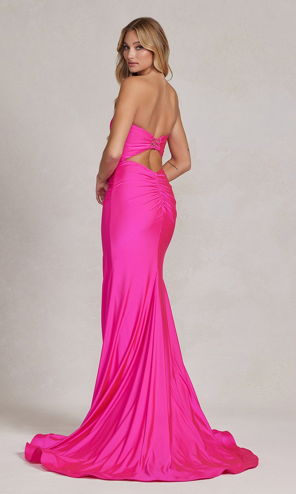 SHLIOH Strapless Bum Scrunch Corset Back Prom & Formal Dress