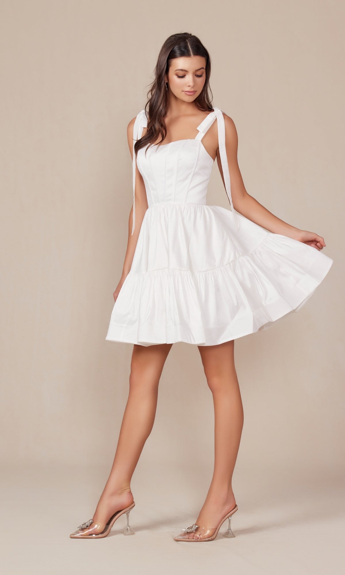 NIKA Hens Bride Off White Short A Line Dress