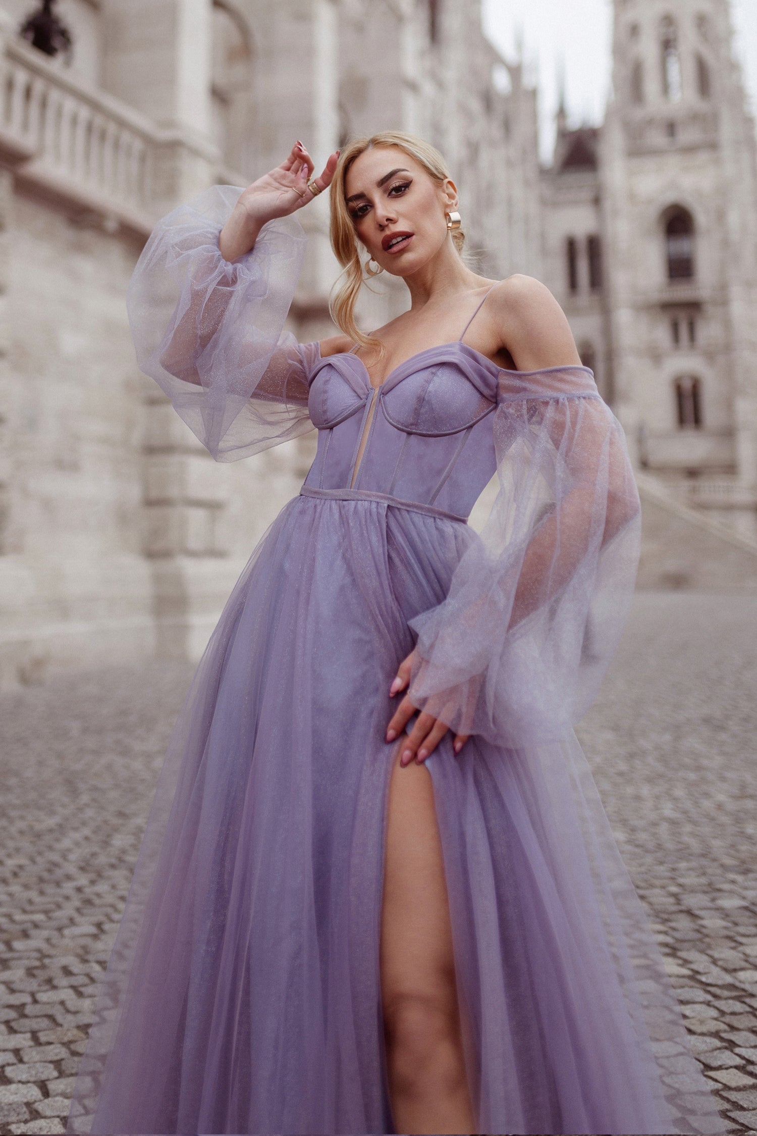 Purple long gown hotsell