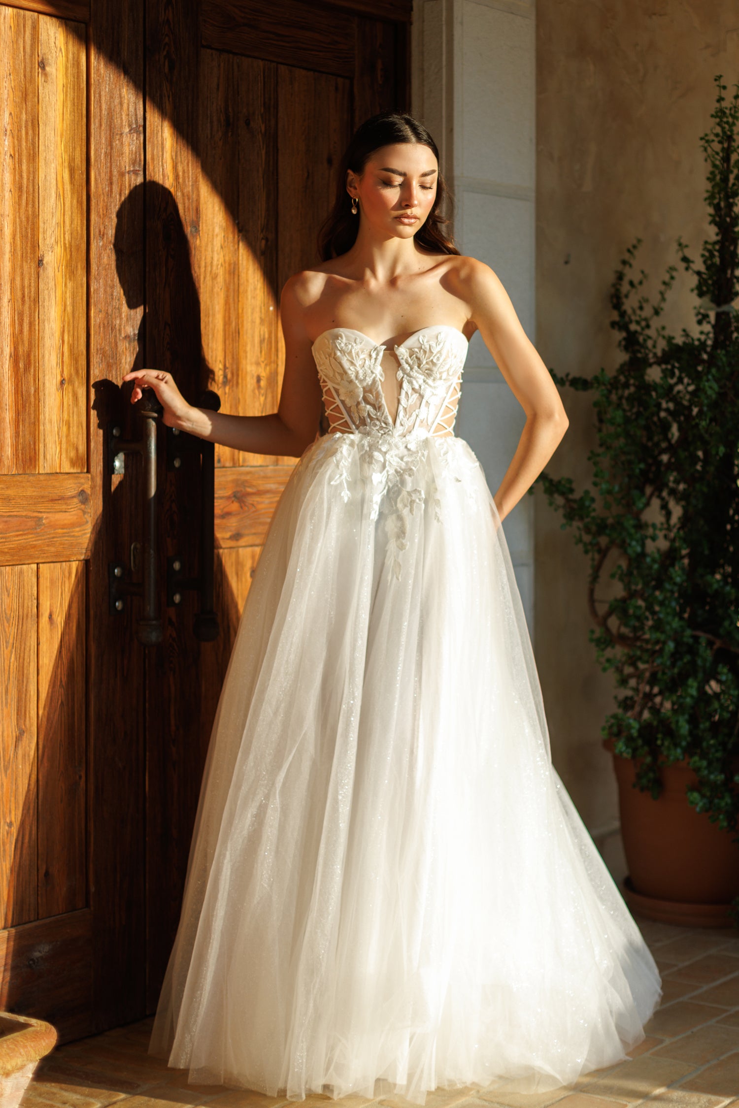 Tina Holly Couture Bridal TW480 DAHLIA Off Shoulder Corset A Line Wedding Dress