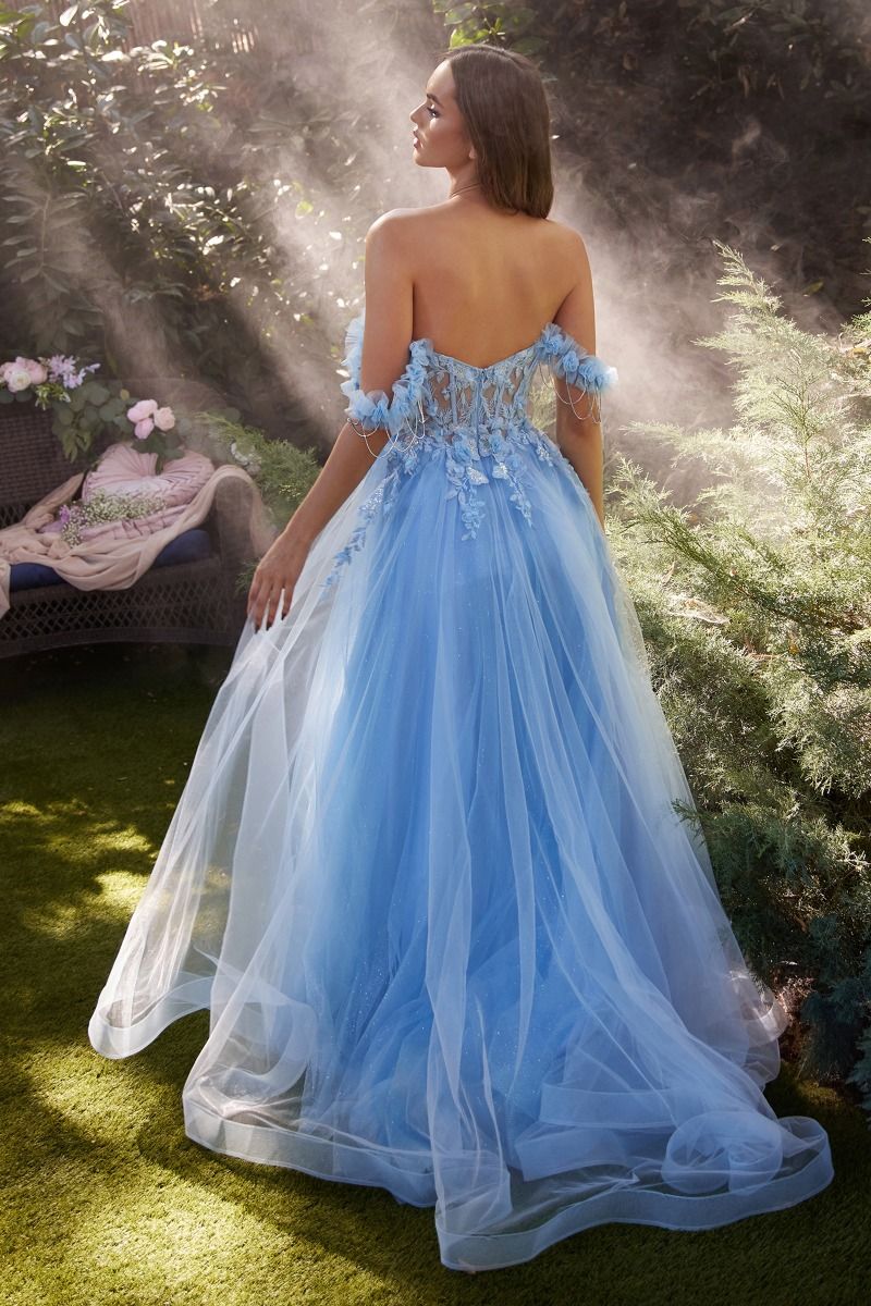 KATARINA Off the Shoulder A-Line Tulle Romantic Prom Dress