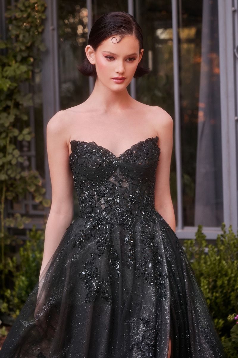 ZORINA Strapless Embellished Bodice A Line Prom & Formal Dress