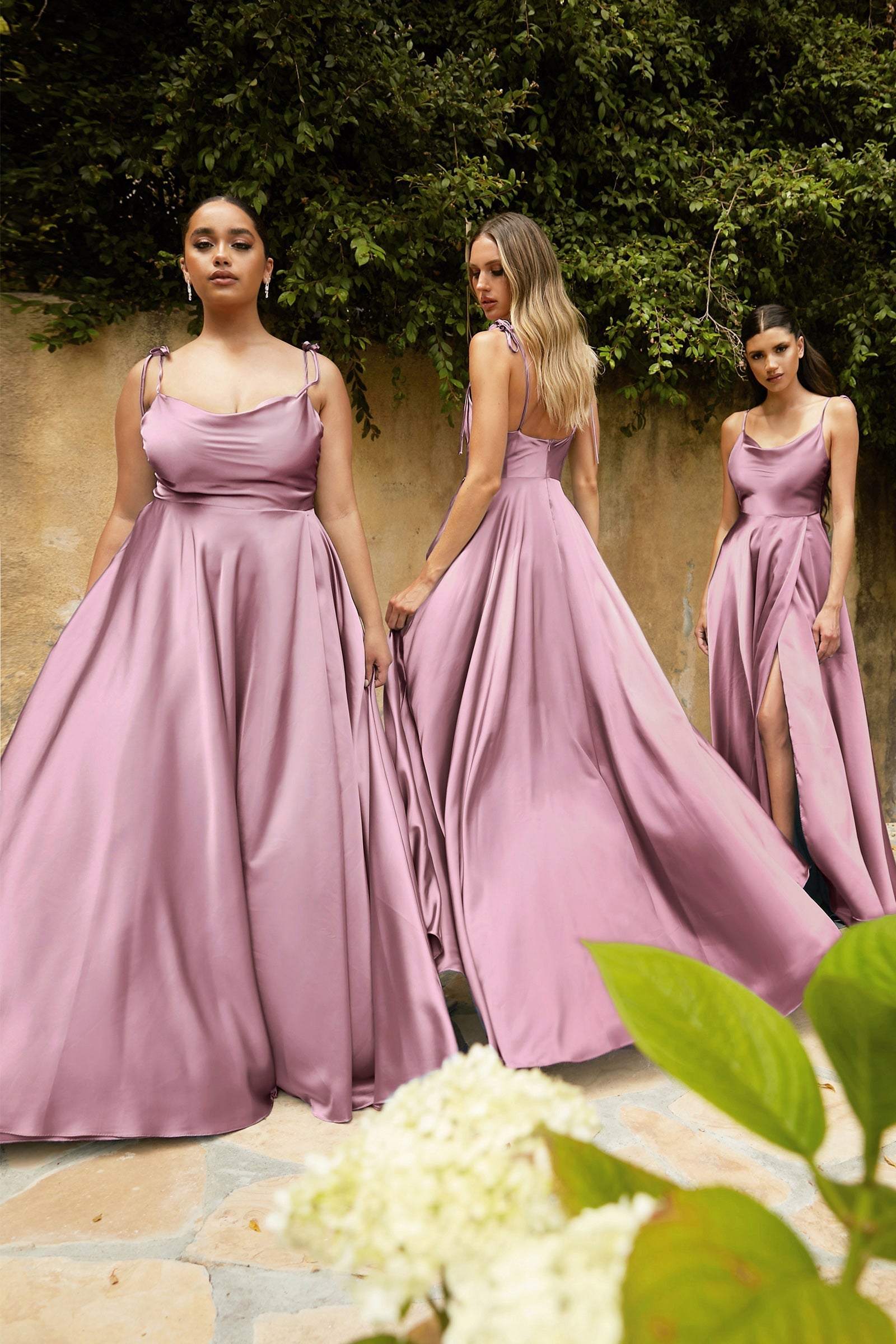 XENA Silky Tie Up A-Line Formal Bridesmaid & Formal Dress