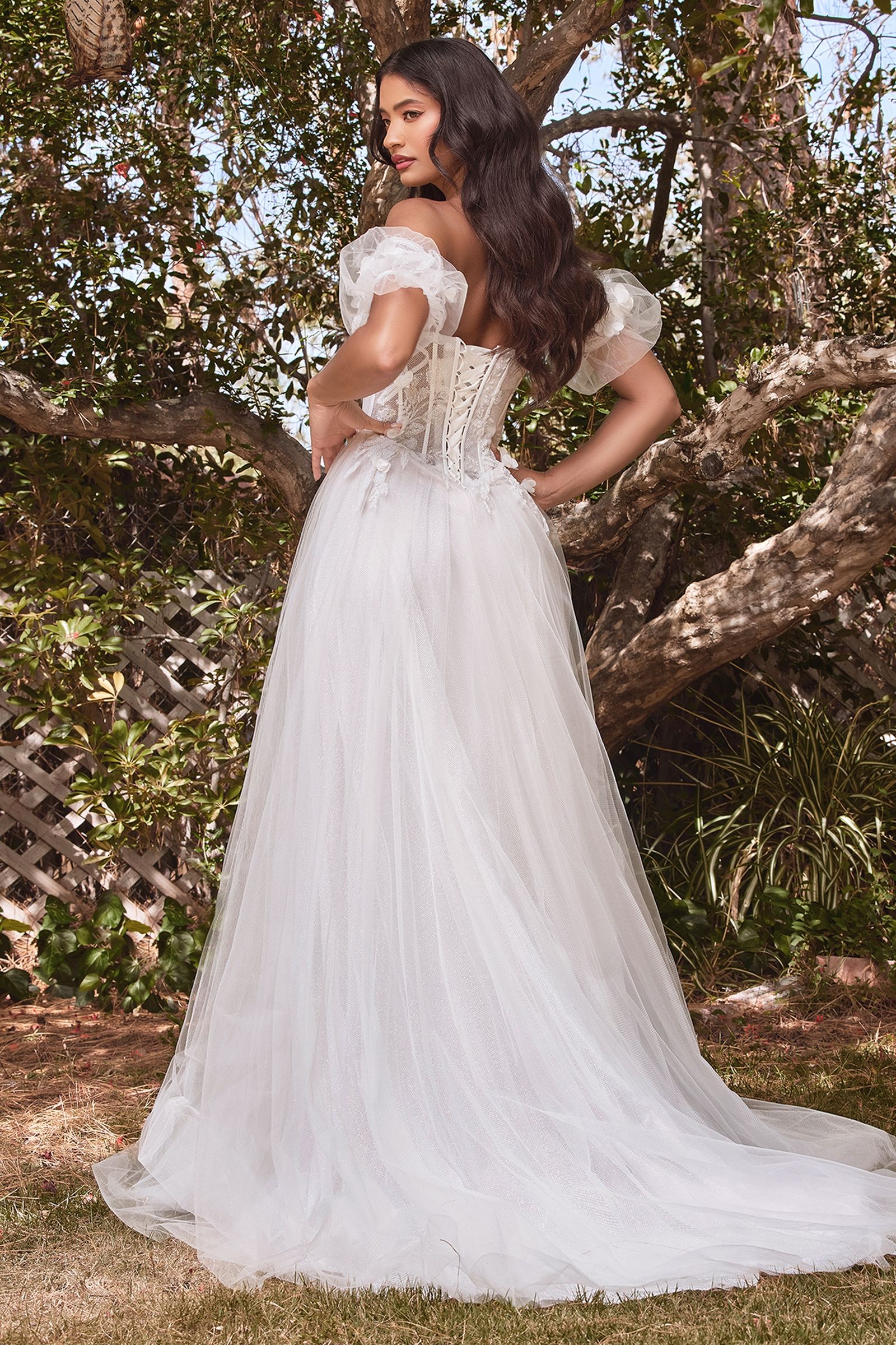 ROMINA Strapless Floral Tulle Bridal & Wedding Dress