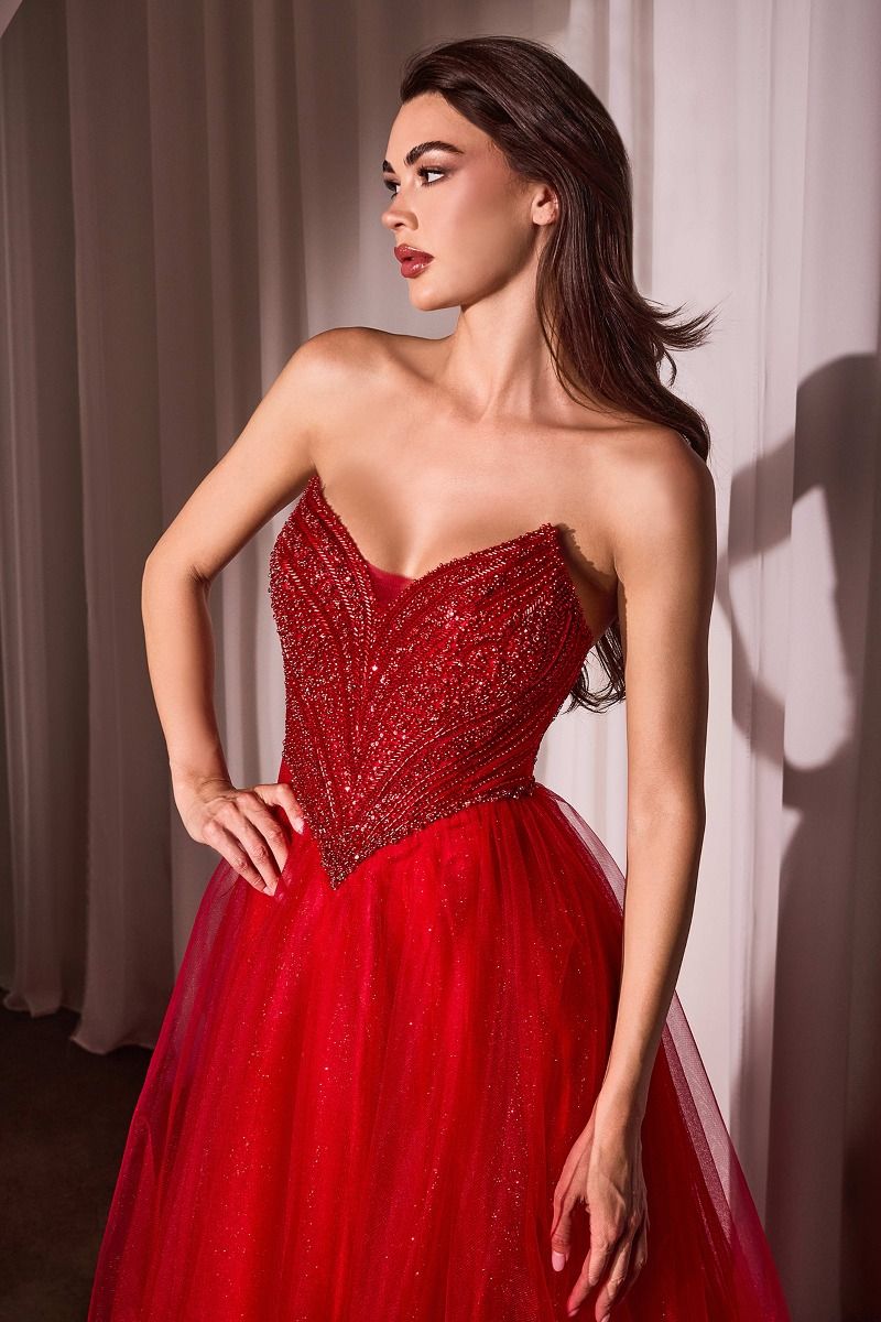 KATORINA Strapless Beaded Bustier Tulle Ball Gown