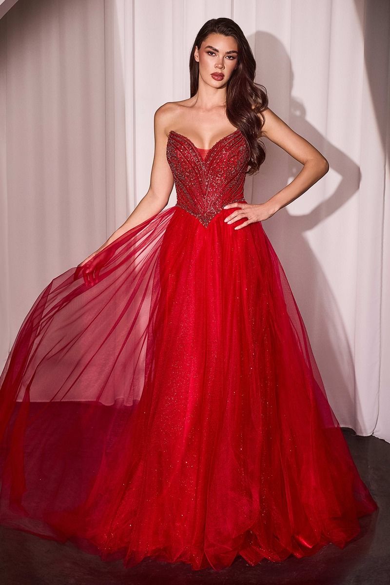 KATORINA Strapless Beaded Bustier Tulle Ball Gown