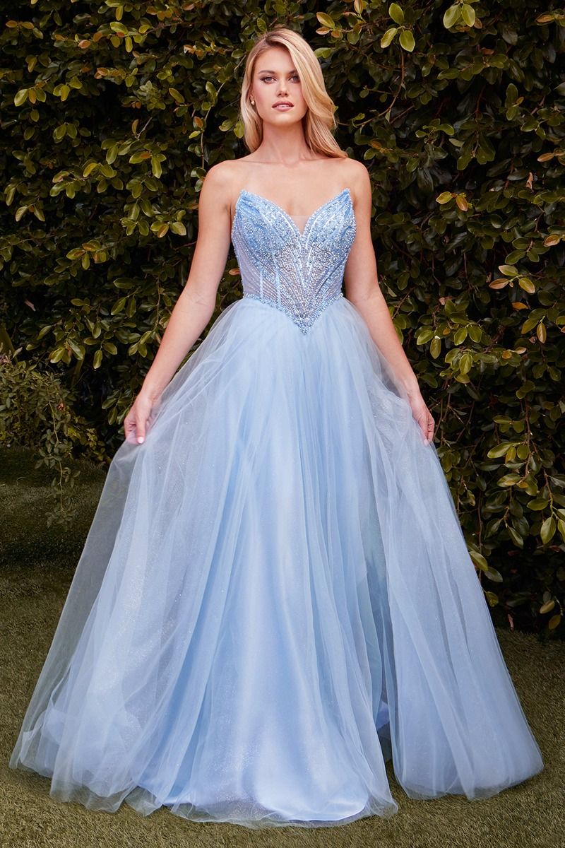 KATORINA Strapless Beaded Bustier Tulle Ball Gown