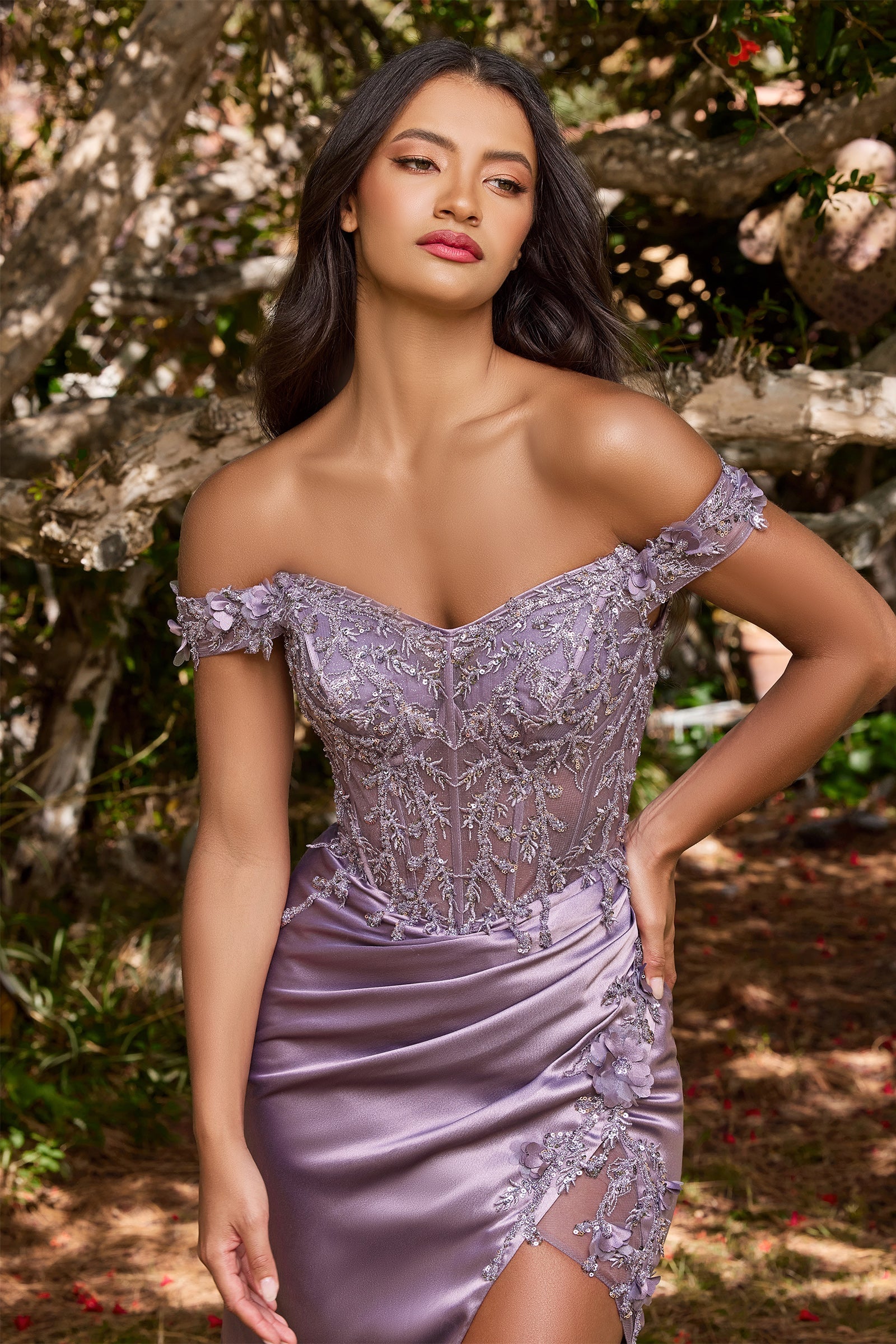 THELMA Sequin Bustier Corset Satin Mermaid Formal Dress