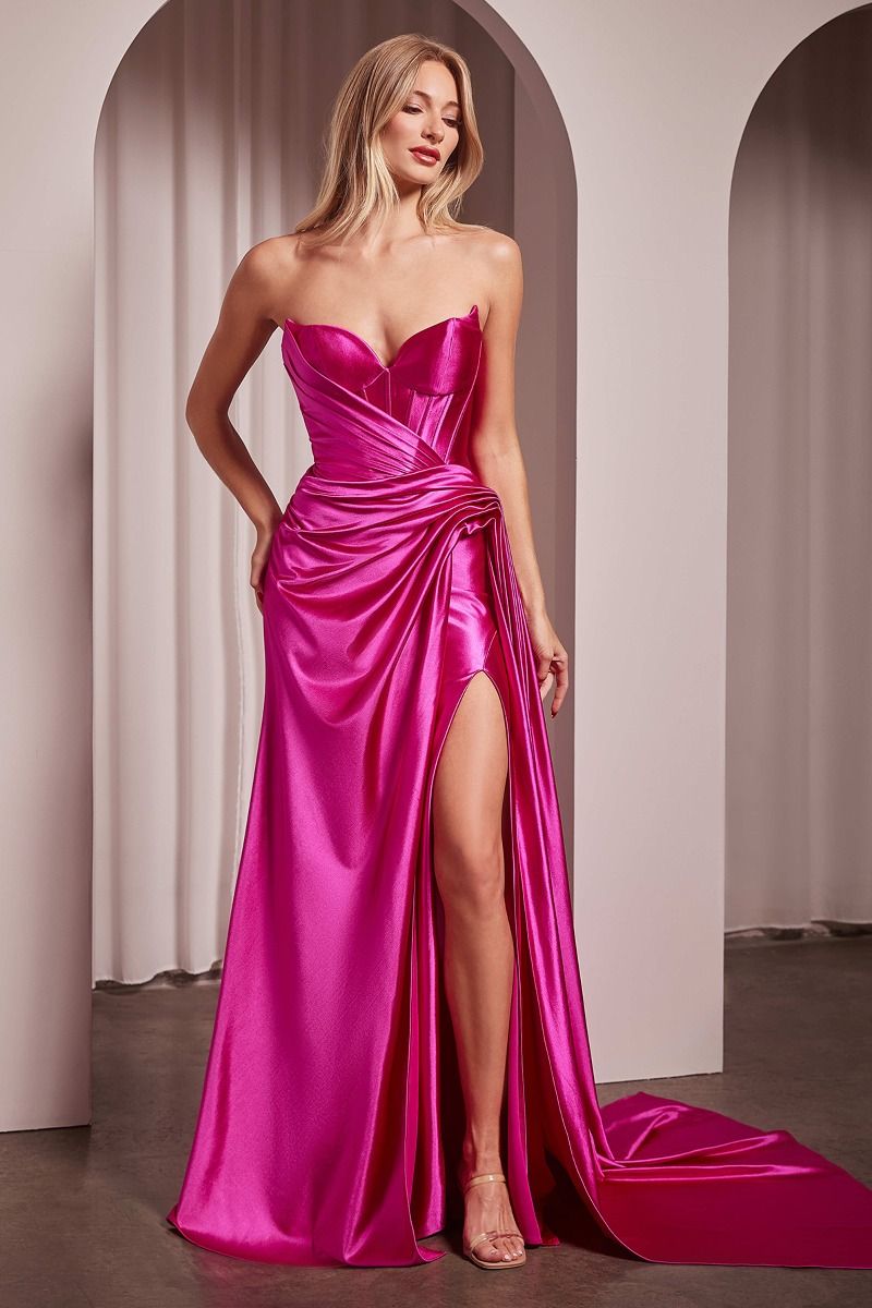 GLENNA Corset Bustier Satin Fitted Prom & Formal Dress