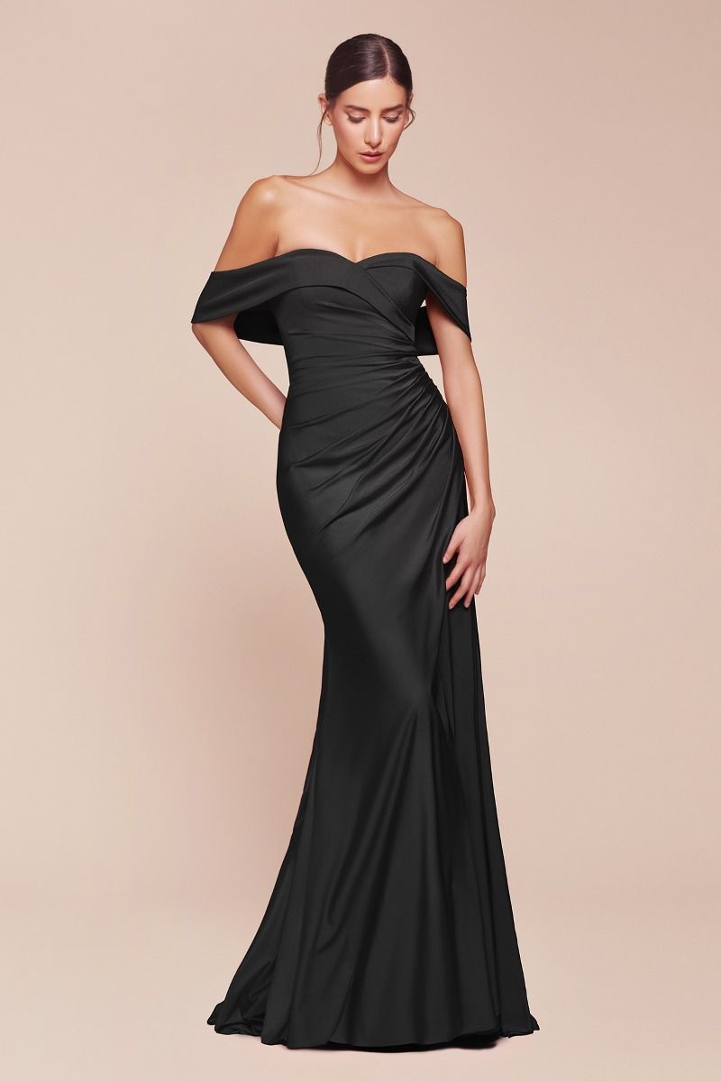 KAILA Off Shoulder Silky Bridesmaid Semi Formal Dress