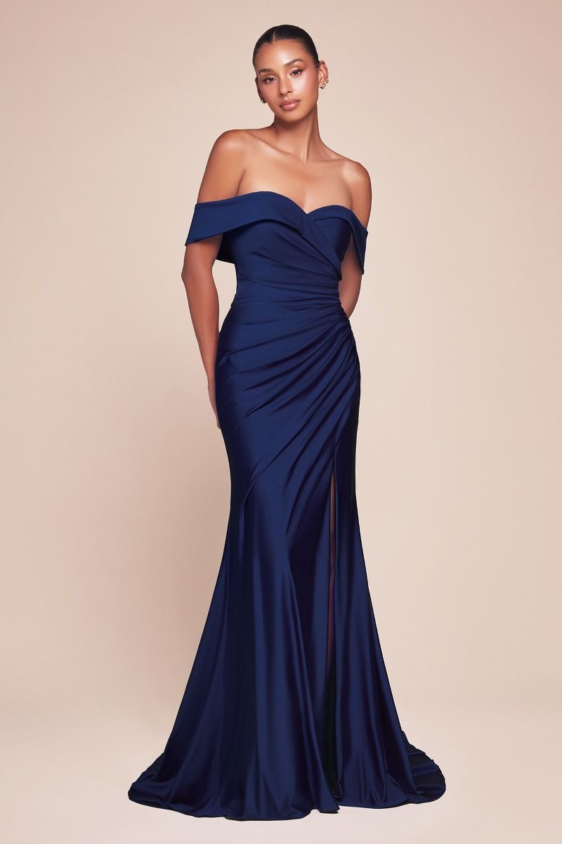 KAILA Off Shoulder Silky Bridesmaid Semi Formal Dress