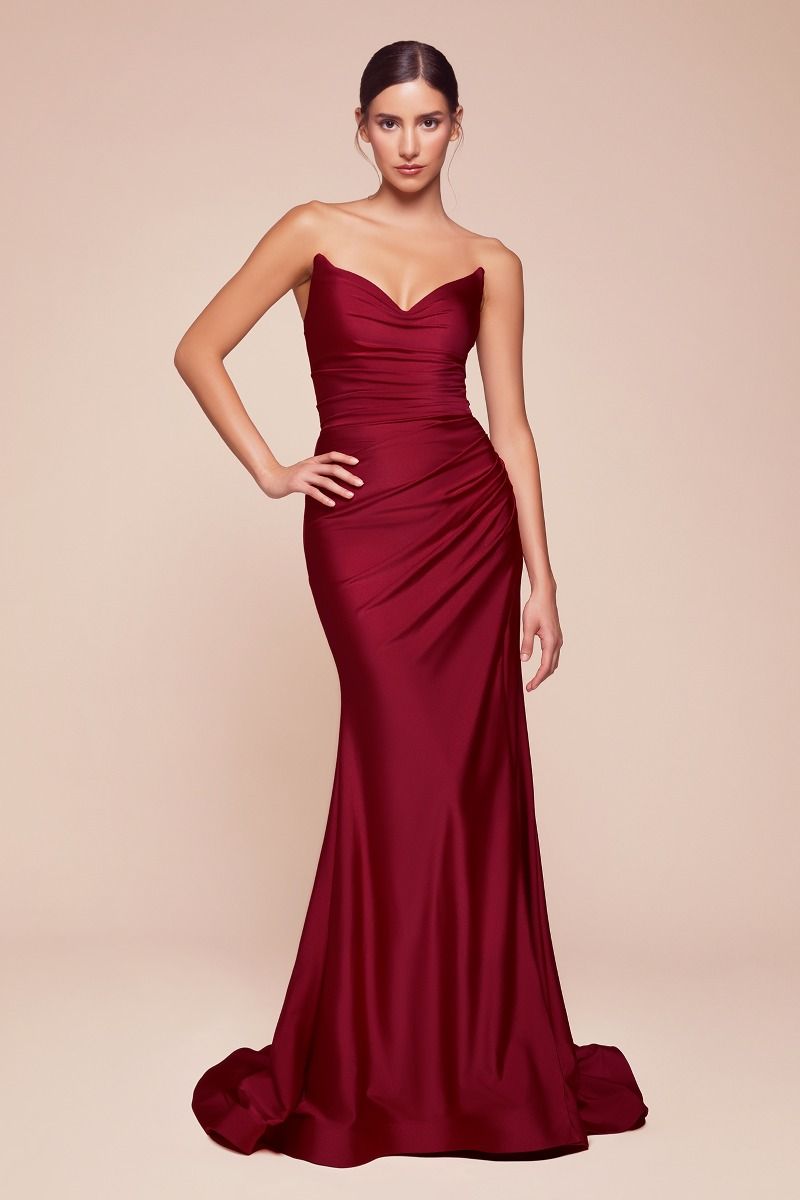 IVA Strapless Stretch Satin Prom & Formal Dress