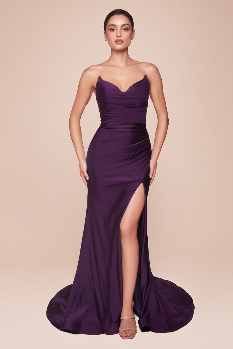 IVA Strapless Stretch Satin Prom & Formal Dress