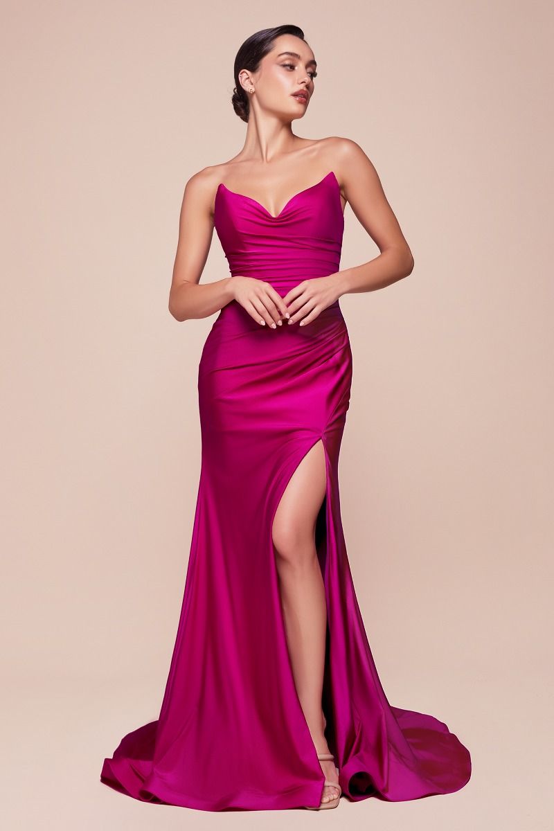 IVA Strapless Stretch Satin Prom & Formal Dress